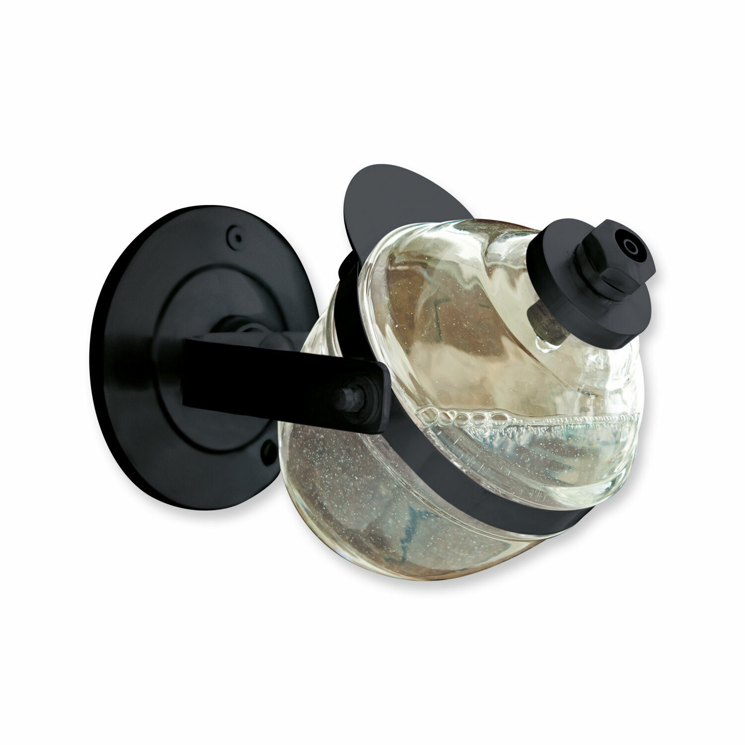 antikschwarz/klar Seifenspender Bailey aus antikschwarzem Metall und klarem Glas, praktisches Badaccessoire
