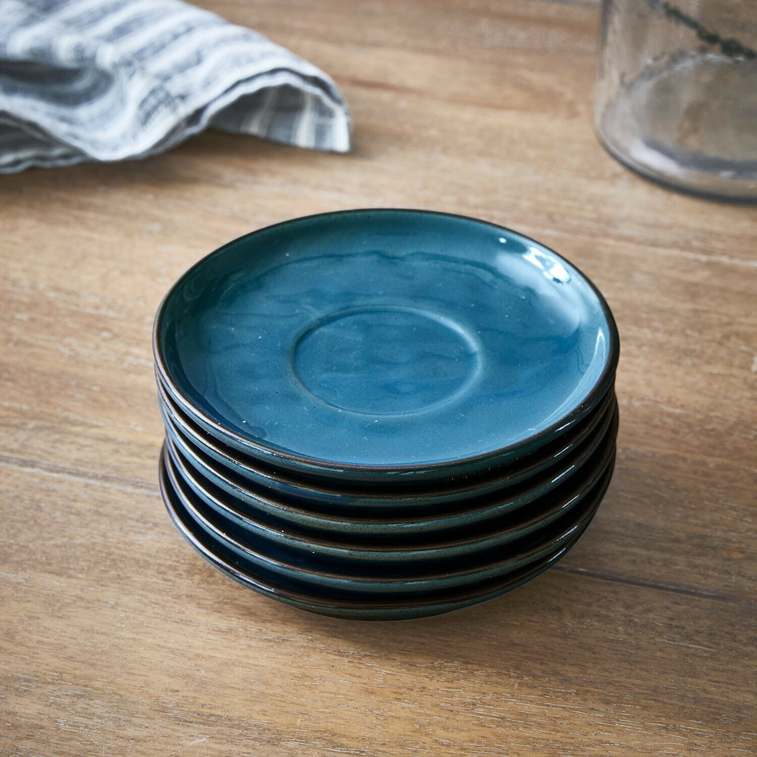 Tasse mit Untertasse 6er Set Biarré | blau