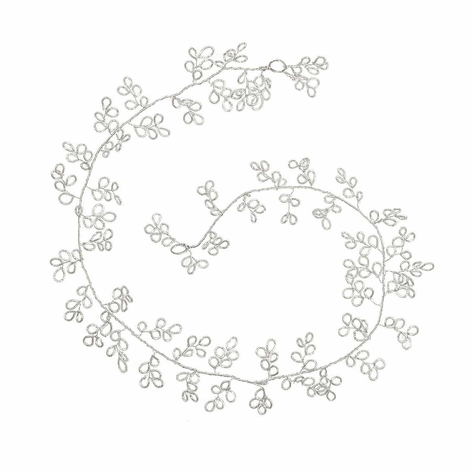 Girlande Maldon Feine silberne Halskette mit dekorativen Blättern, eleganter Damenschmuck für jeden Anlass