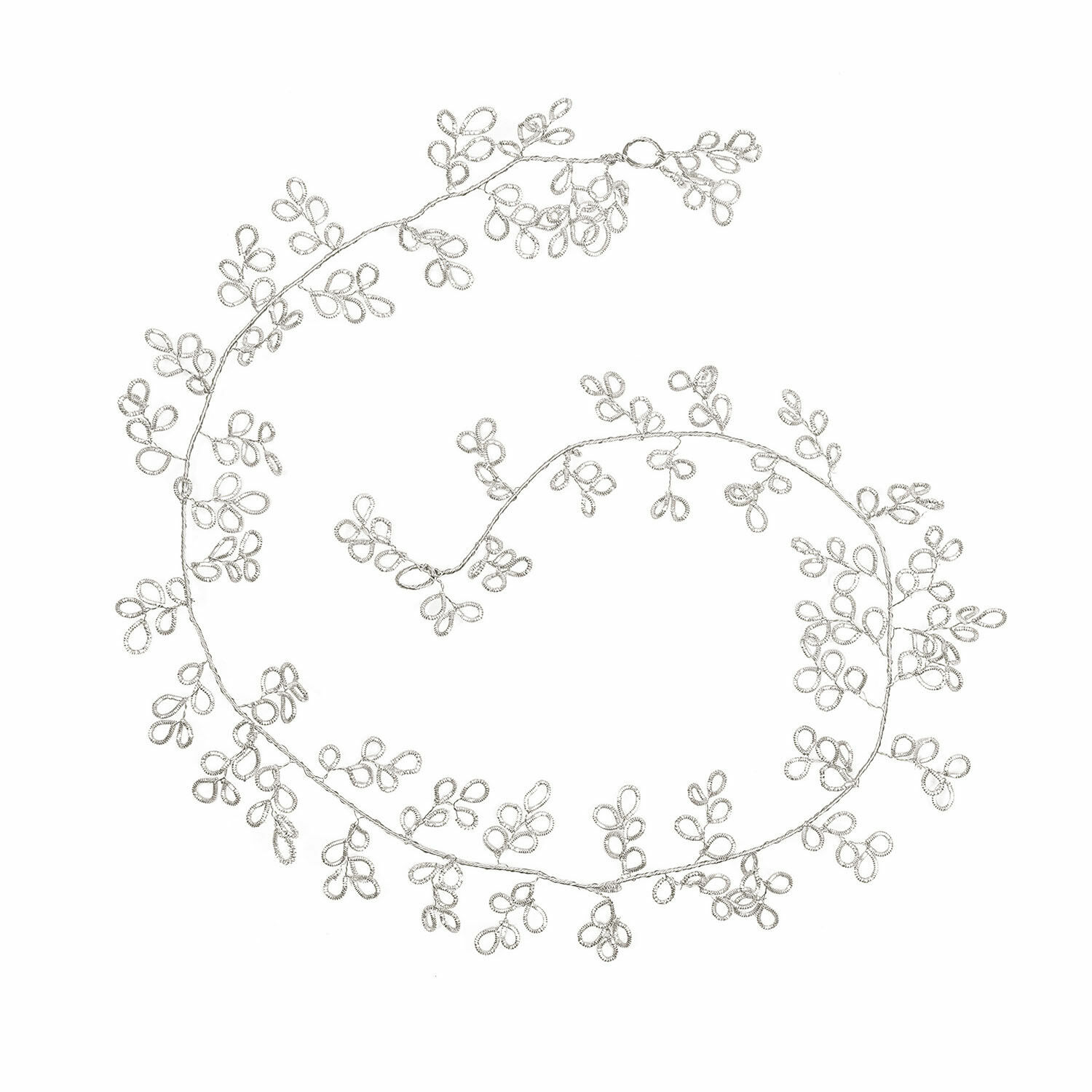 Girlande Maldon Feine silberne Halskette mit dekorativen Blättern, eleganter Damenschmuck für jeden Anlass