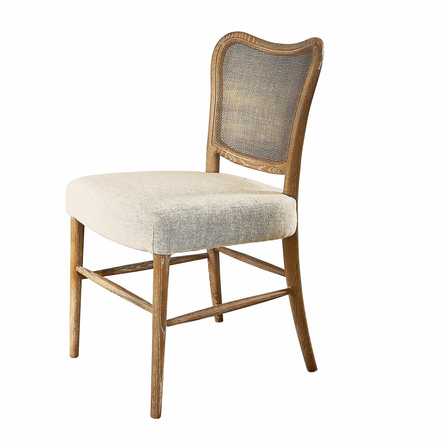 Stuhl Frétancourt Stuhl aus hellem Holz mit beigem Polstersitz, Vintage-Stil für Esszimmer