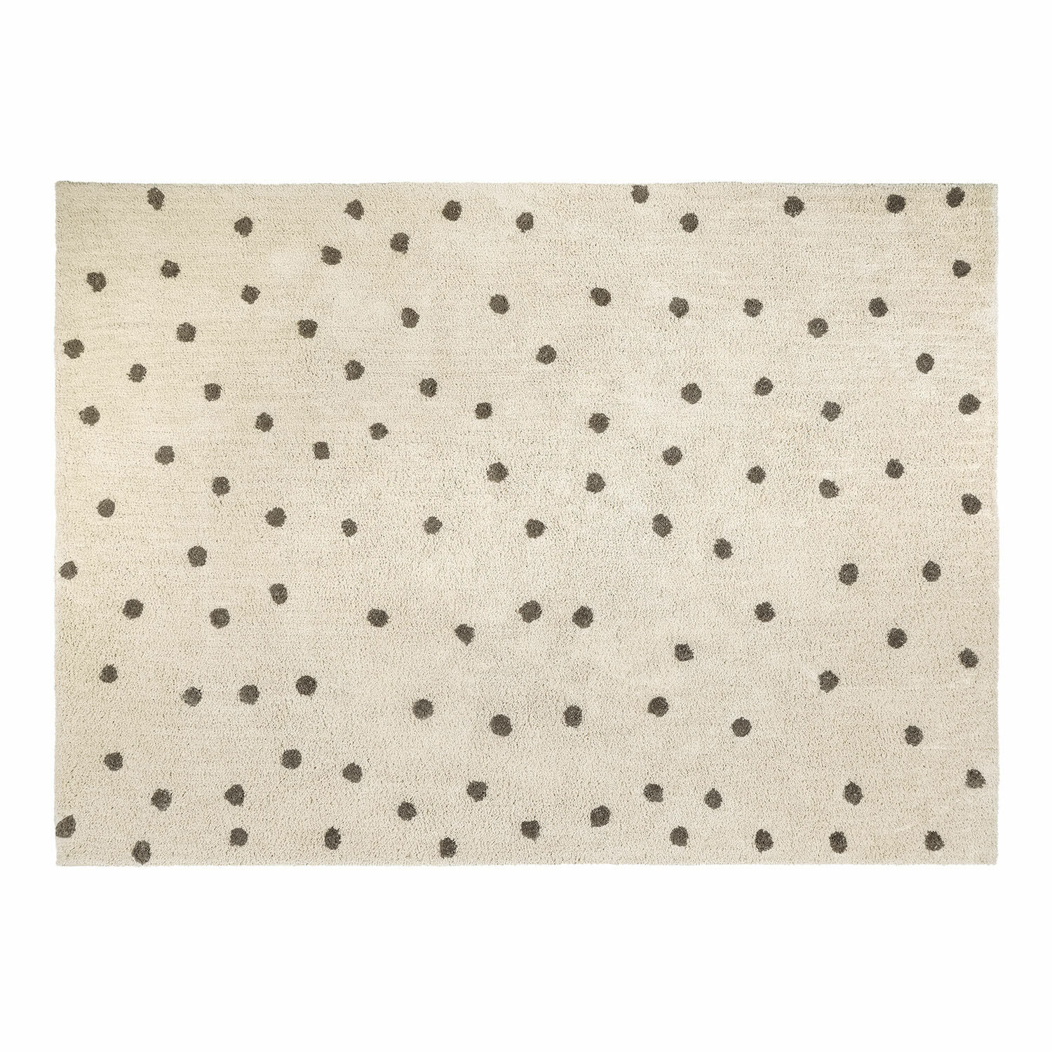 Teppich Thivalie Beiger Teppich aus weichem Material mit dunklen Punkten, modernes Wohnzimmerdesign