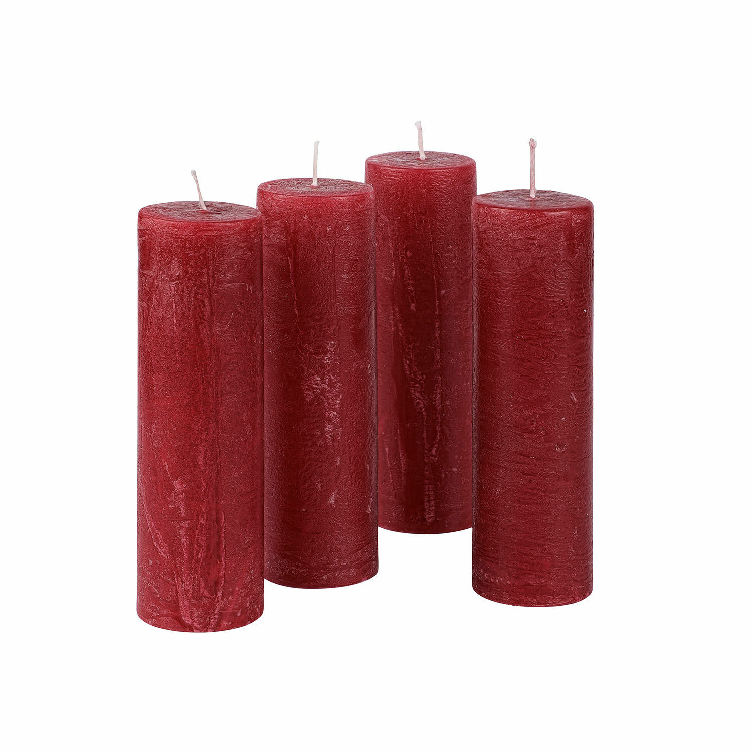 rot 4er Set rote Muriel Kerzen aus Wachs, dekorative Wohnaccessoires, Deko-Kerzen