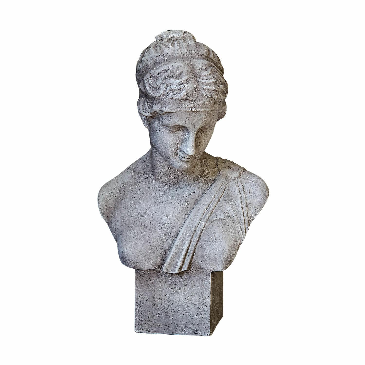 Büste Castolio Grauer Steinguss-Büste im klassischen römischen Stil für Innen- und Gartendekoration