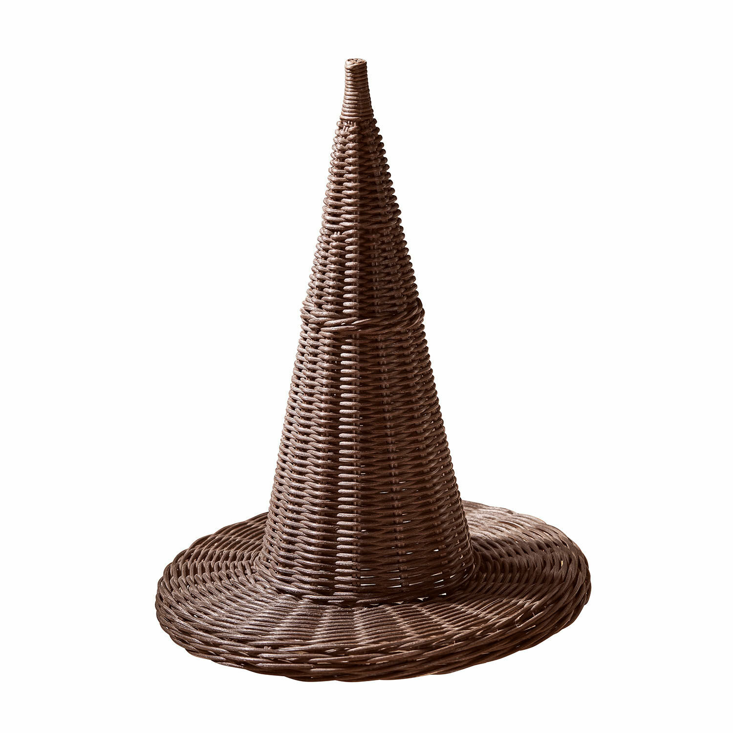 Deko-Hut Halimad Brauner, konischer Hut aus geflochtenem Rattan, dekoratives Wohnaccessoire im Landhausstil