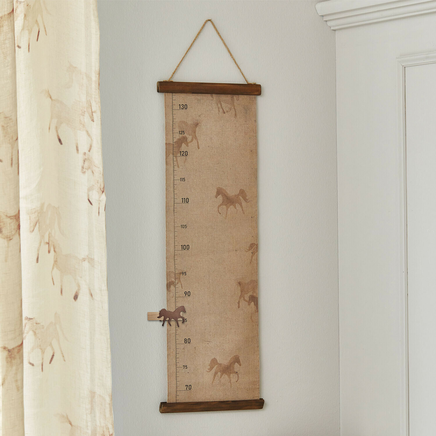 Wandbild Windermay Leinwand-Wachstumsmesser mit braunen Pferdemotiven zum Aufhängen, geeignet für Kinderzimmer