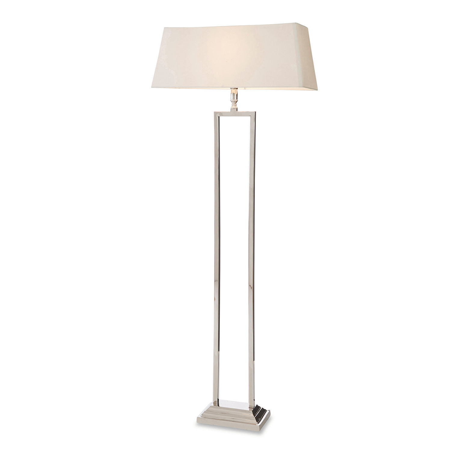 creme/silber Stehlampe Barki mit cremefarbenem Schirm und silbernem Metallgestell für Wohnzimmer