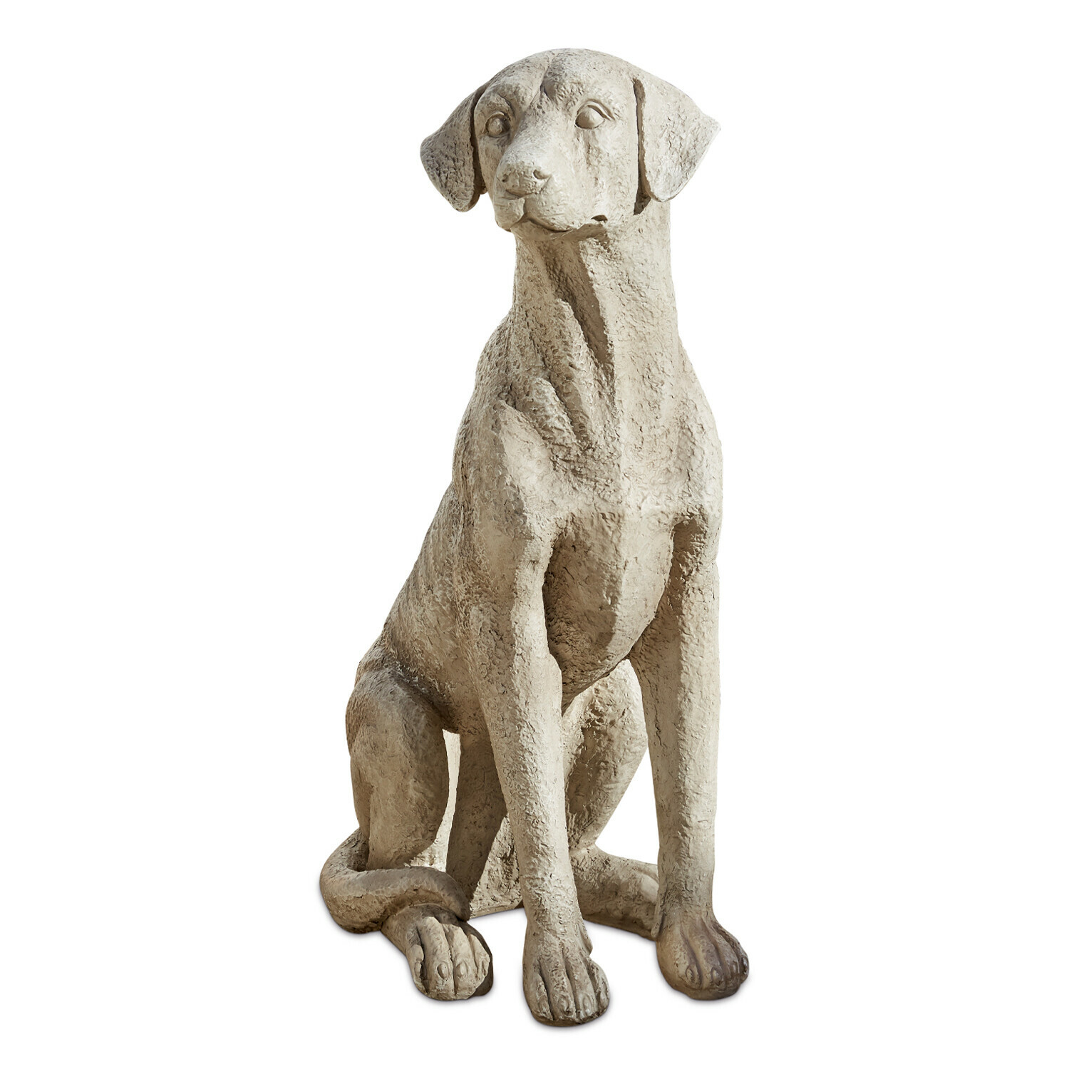 Deko-Hund Elliot Beton-Hundeskulptur in natürlicher Farbe, rustikale Gartendekoration