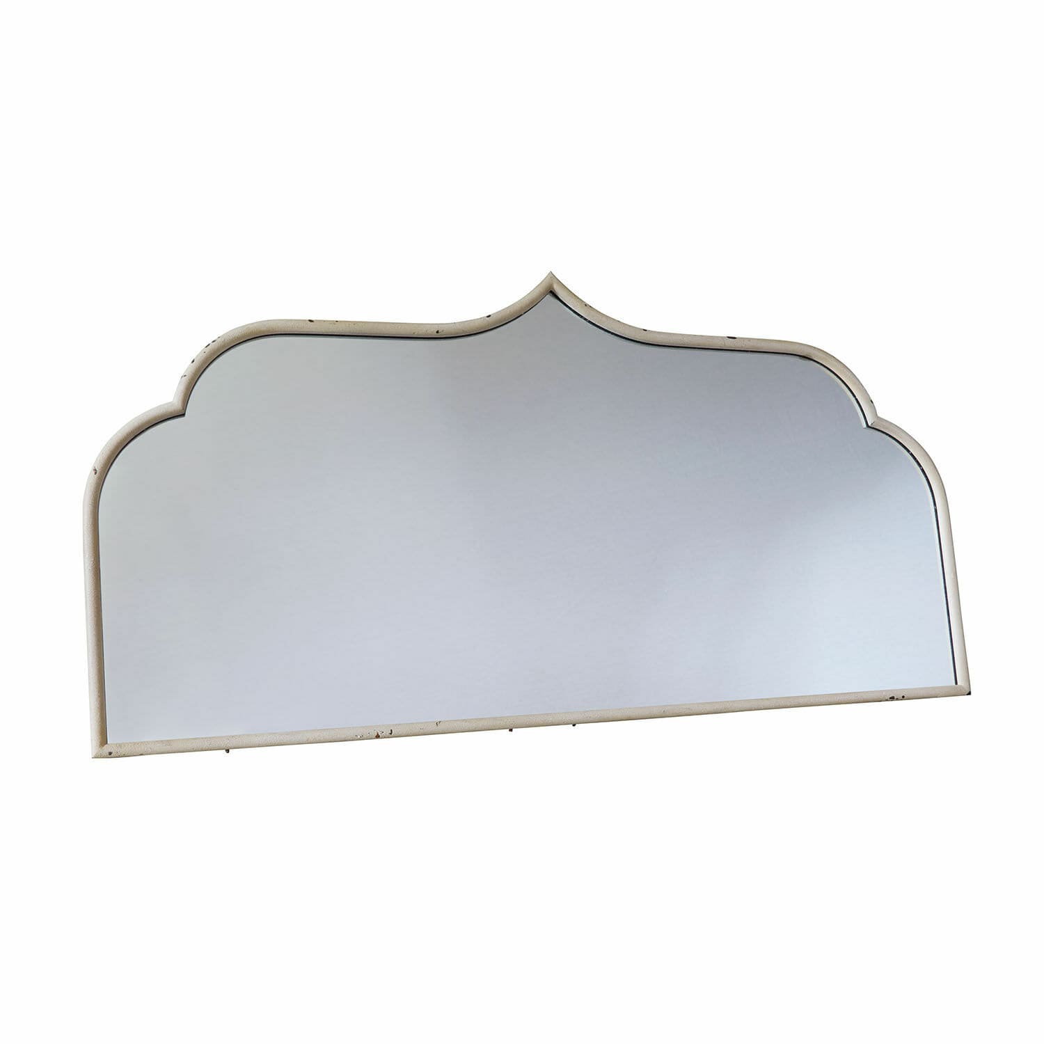 Spiegel Selamira Wandspiegel mit ecrufarbenem Metallrahmen in dekorativer Form, Wohnaccessoire