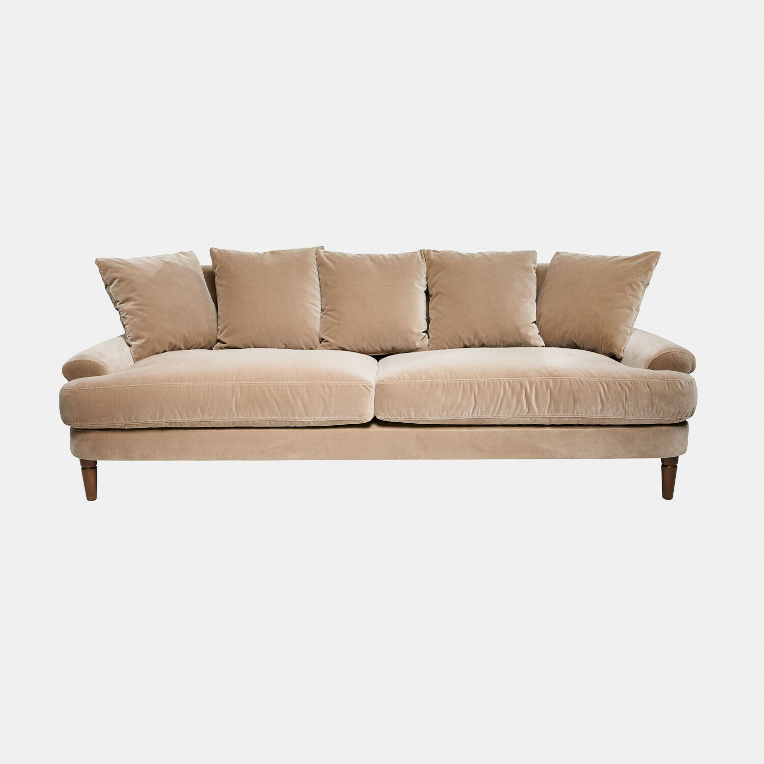 beige Beiges Rivermere Sofa aus weichem Stoff mit Kissen, komfortabel für Wohnzimmer und Entspannung