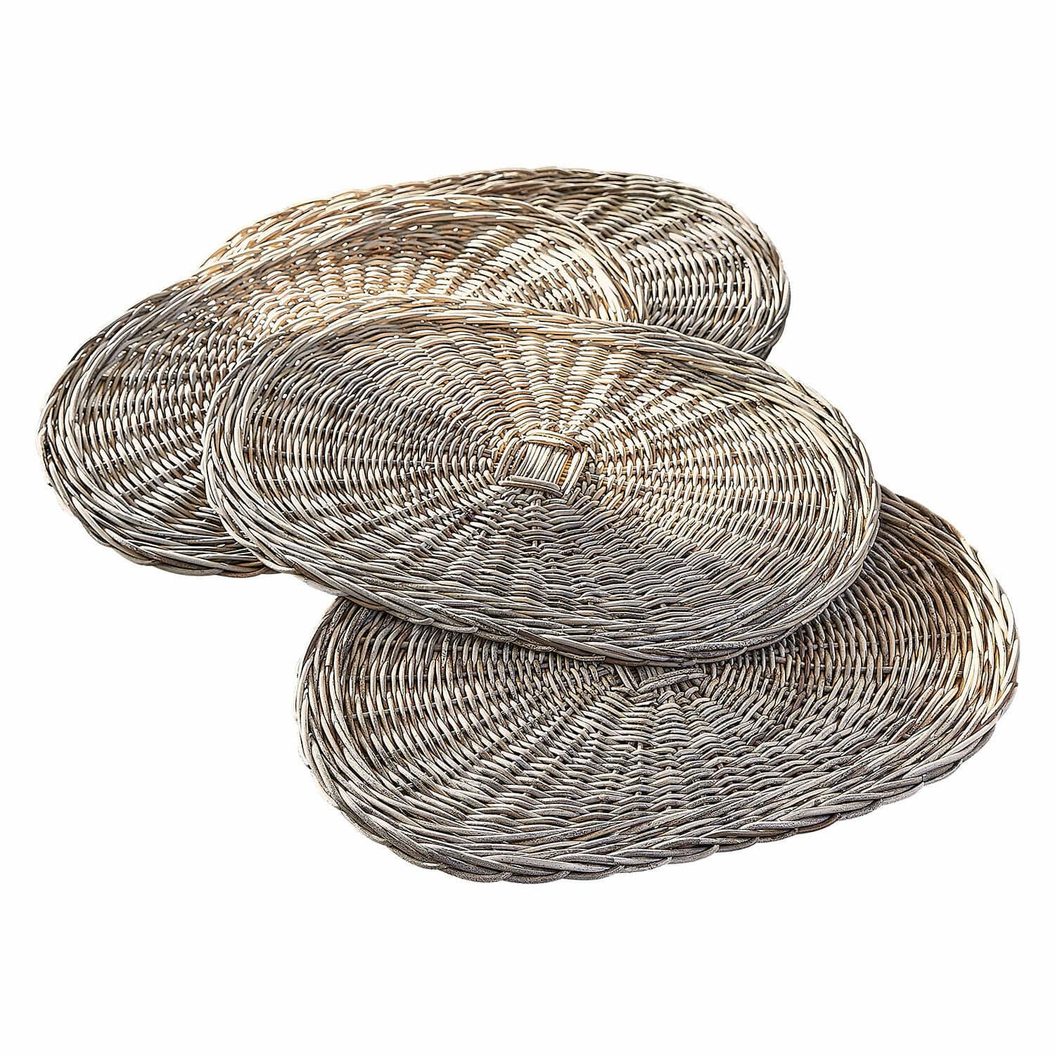 Platzset 4er Set Villoray Set aus vier ovalen Tischsets aus natürlichem Rattan für Tischdekoration