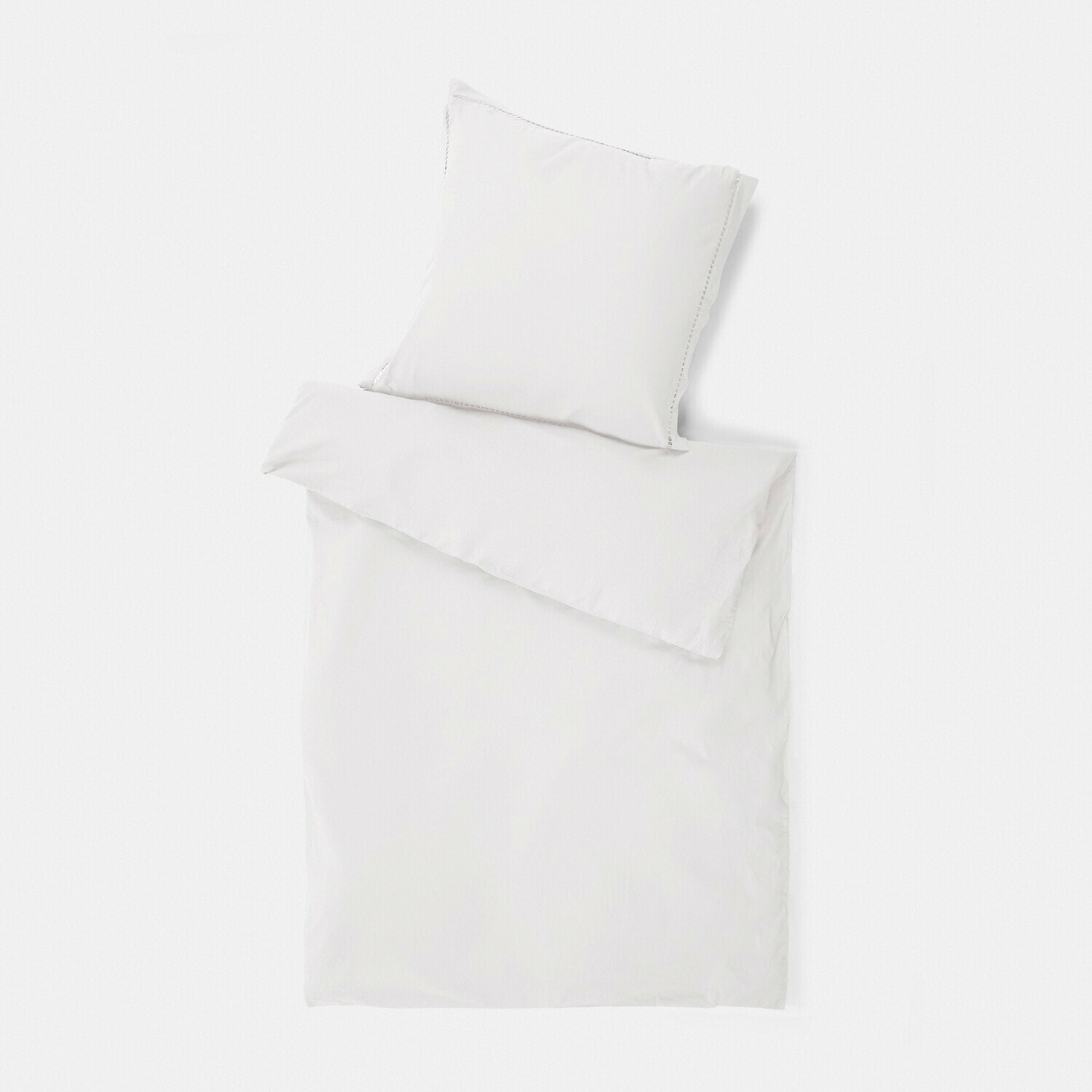 Bettwäsche Belvero Weiße Bettwäsche aus weicher Baumwolle mit Kissenbezug und Deckenbezug, schlichtes Design