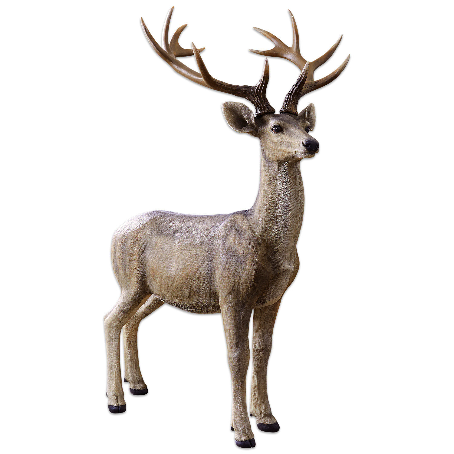 antikbraun Dekorative Hirschfigur in antikbraun, realistisches Design für Innen- und Außenbereich