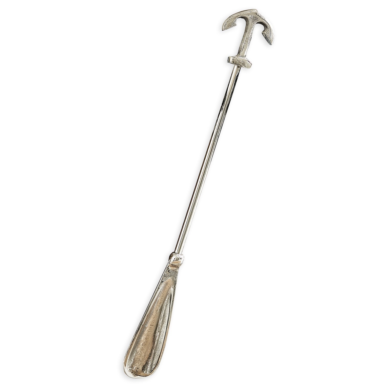 Schuhlöffel Priam Silberne Metall-Schuhlöffel mit Ankergriff, praktisches Haushaltszubehör zum Anziehen von Schuhen