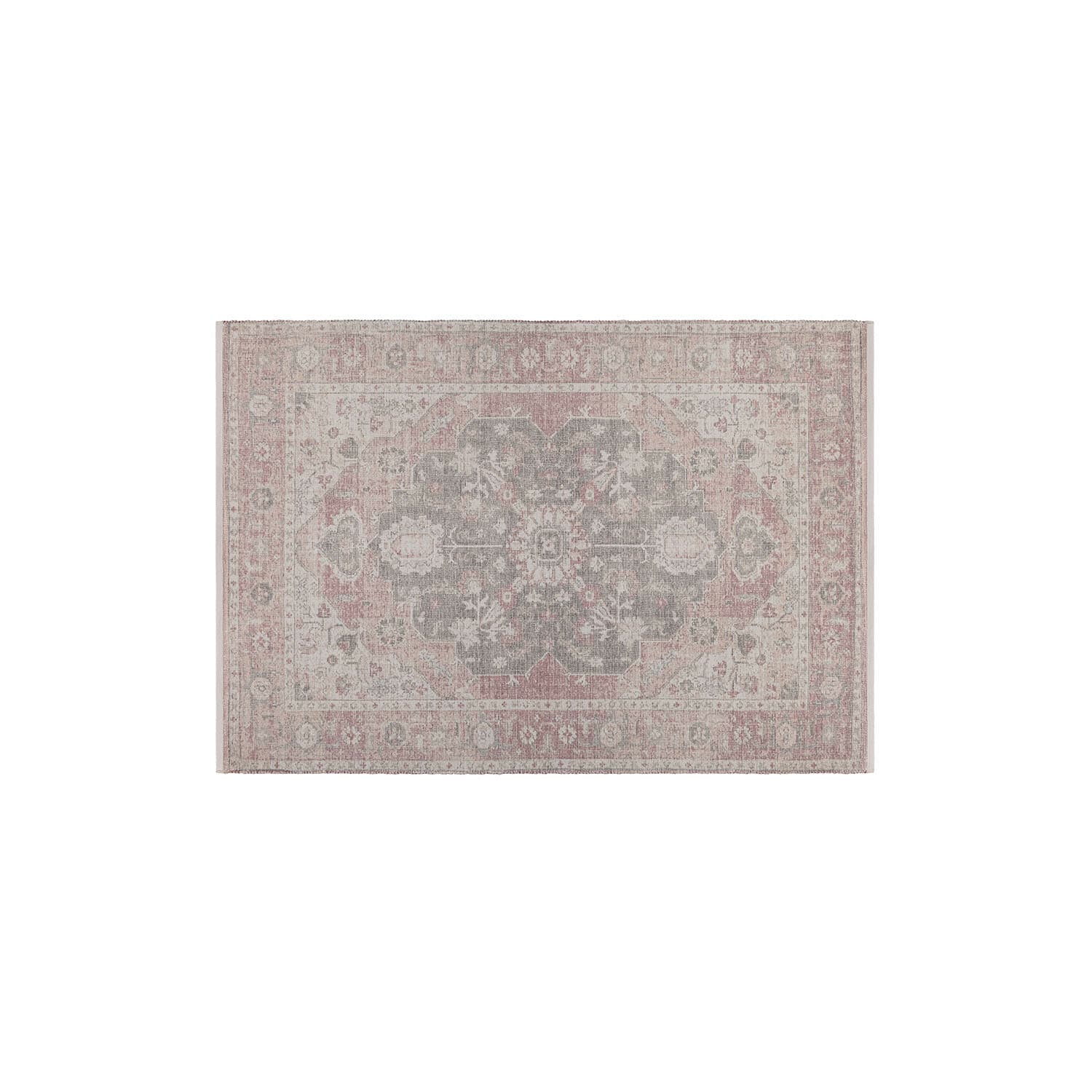 Teppich Kaelun Orientalischer Teppich mit grauen und rosa Mustern, weiches Material, stilvolle Wohnraumdekoration