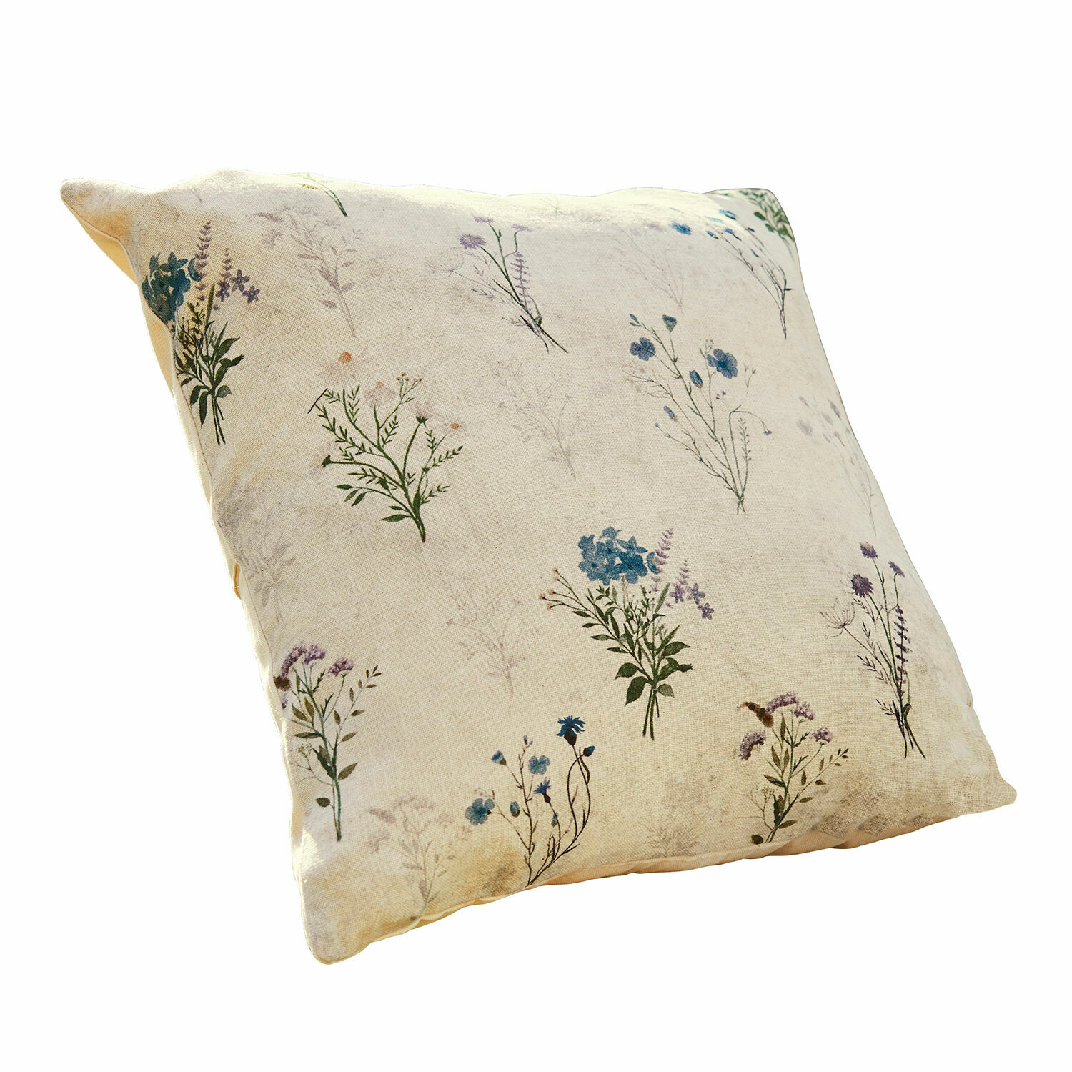 Kissenhülle Cabinda Beige Baumwoll-Dekokissen mit Blumenmuster, weich und stilvoll für das Wohnzimmer