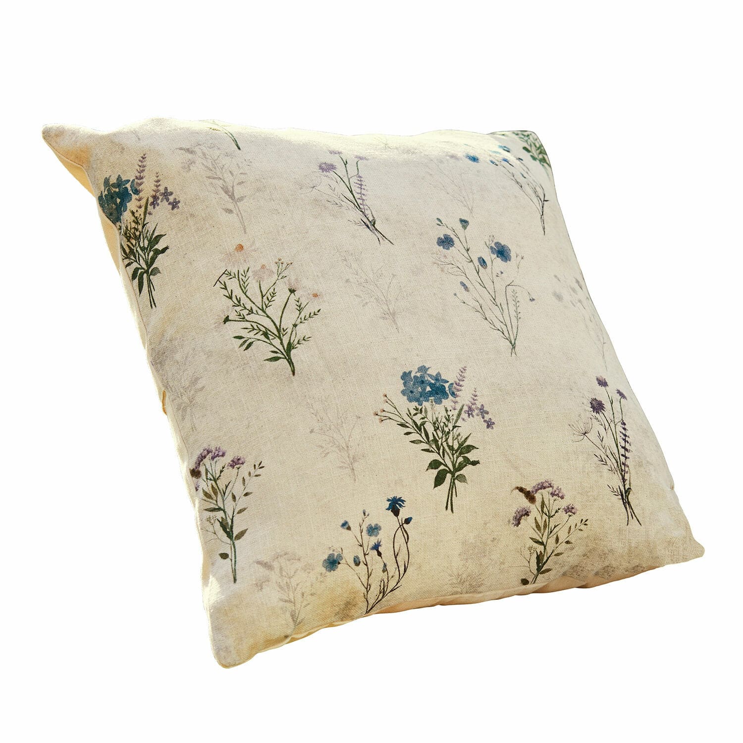Kissenhülle Cabinda Beige Baumwoll-Dekokissen mit Blumenmuster, weich und stilvoll für das Wohnzimmer