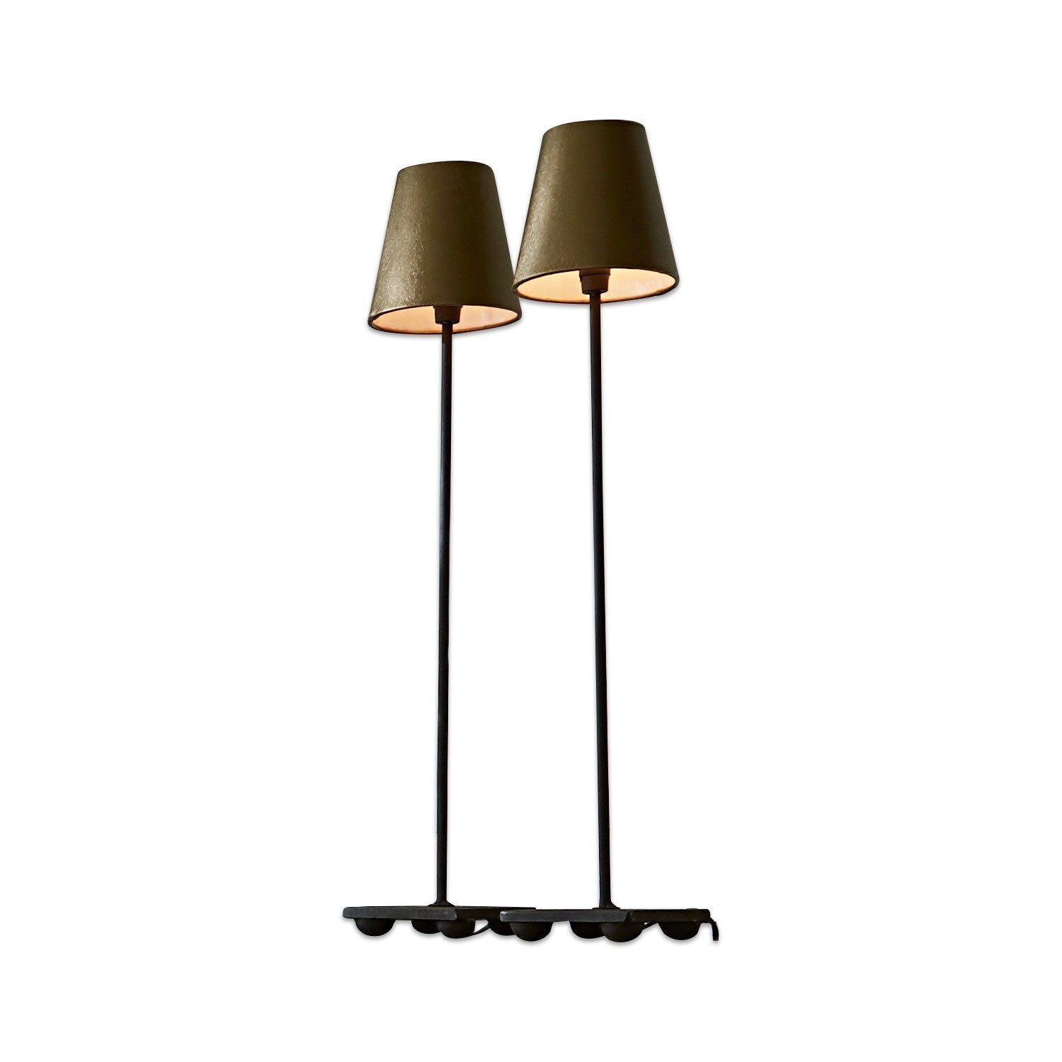 antikgold/schwarz Zweier-Set Tischlampen Filia mit antikgoldenem Schirm und schwarzer Basis