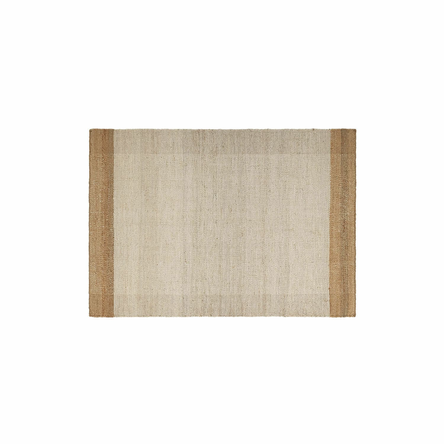 Teppich Estelune Rechteckiger Teppich aus natürlicher Jute in Beige mit braunen Rändern, Wohnaccessoire