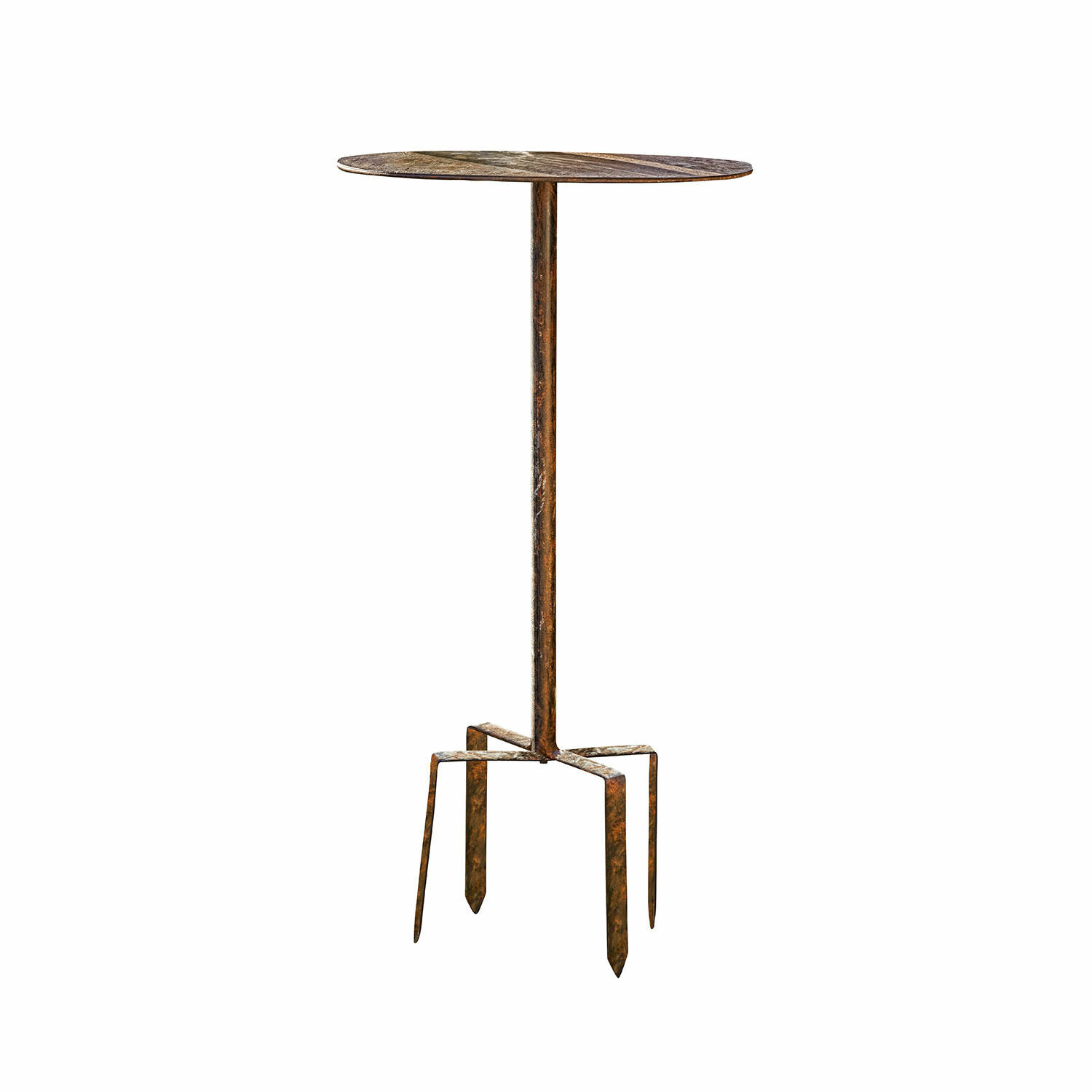braun Brauner Fermont Beistelltisch aus Metall mit industriellem Design, ideal für Loft und Garten