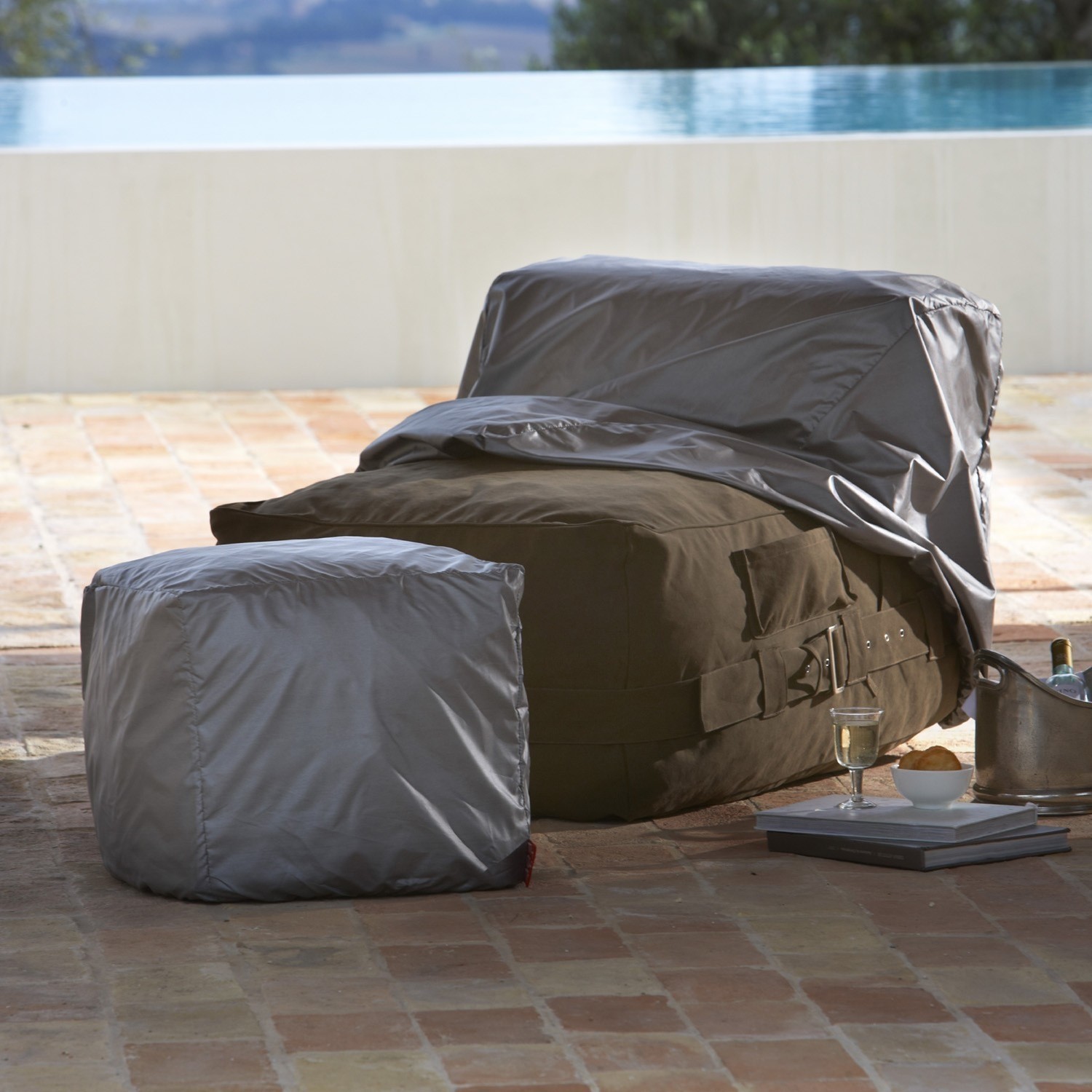 Sessel mit Hocker Dallas