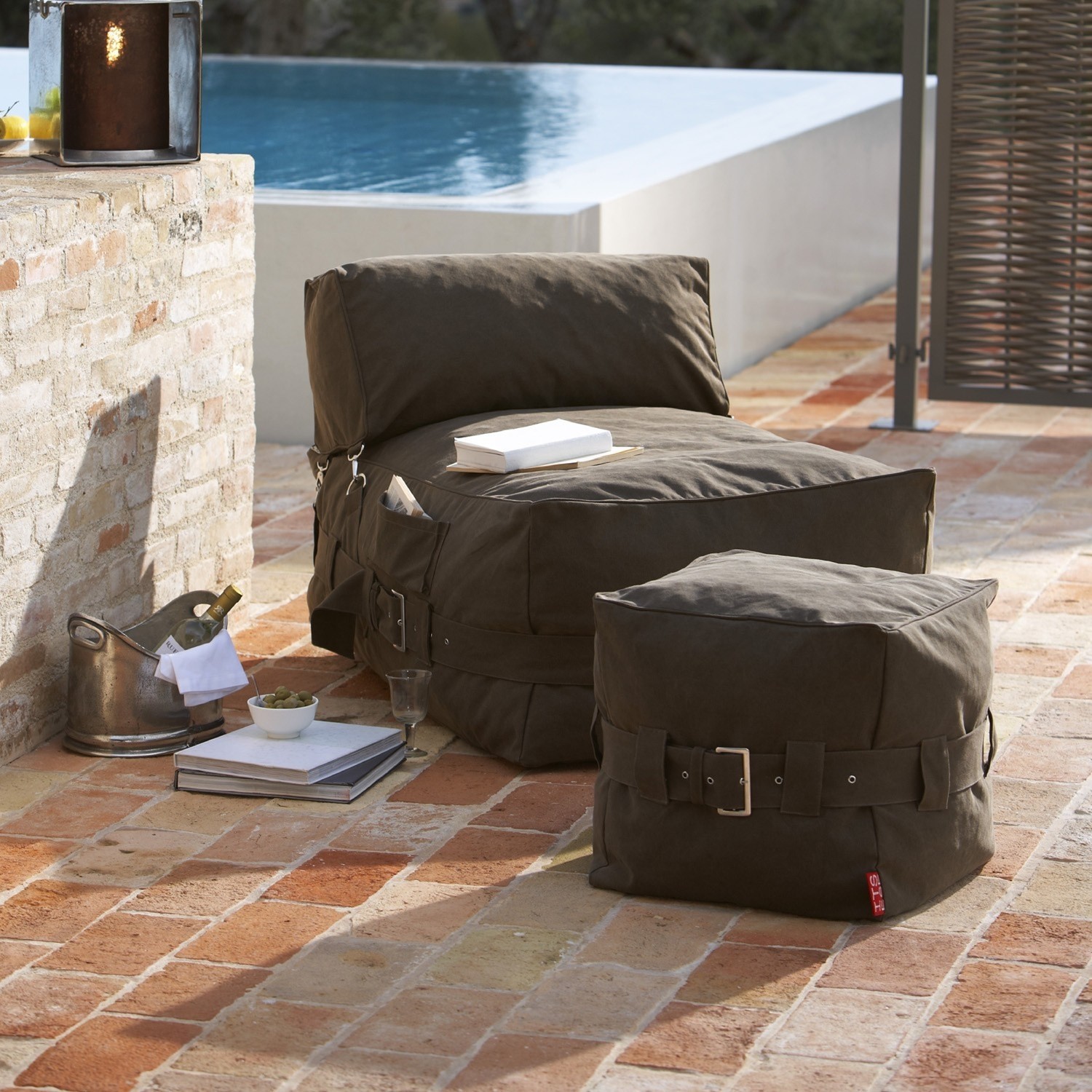 Sessel mit Hocker Dallas