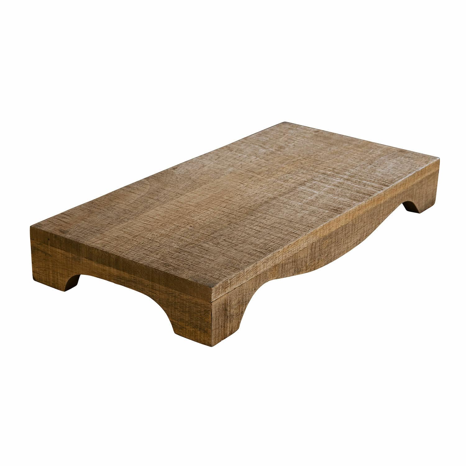 Tablett Torviano Holz-Schneidebrett in Naturfarbe mit dekorativen Aussparungen, praktisches Küchenzubehör