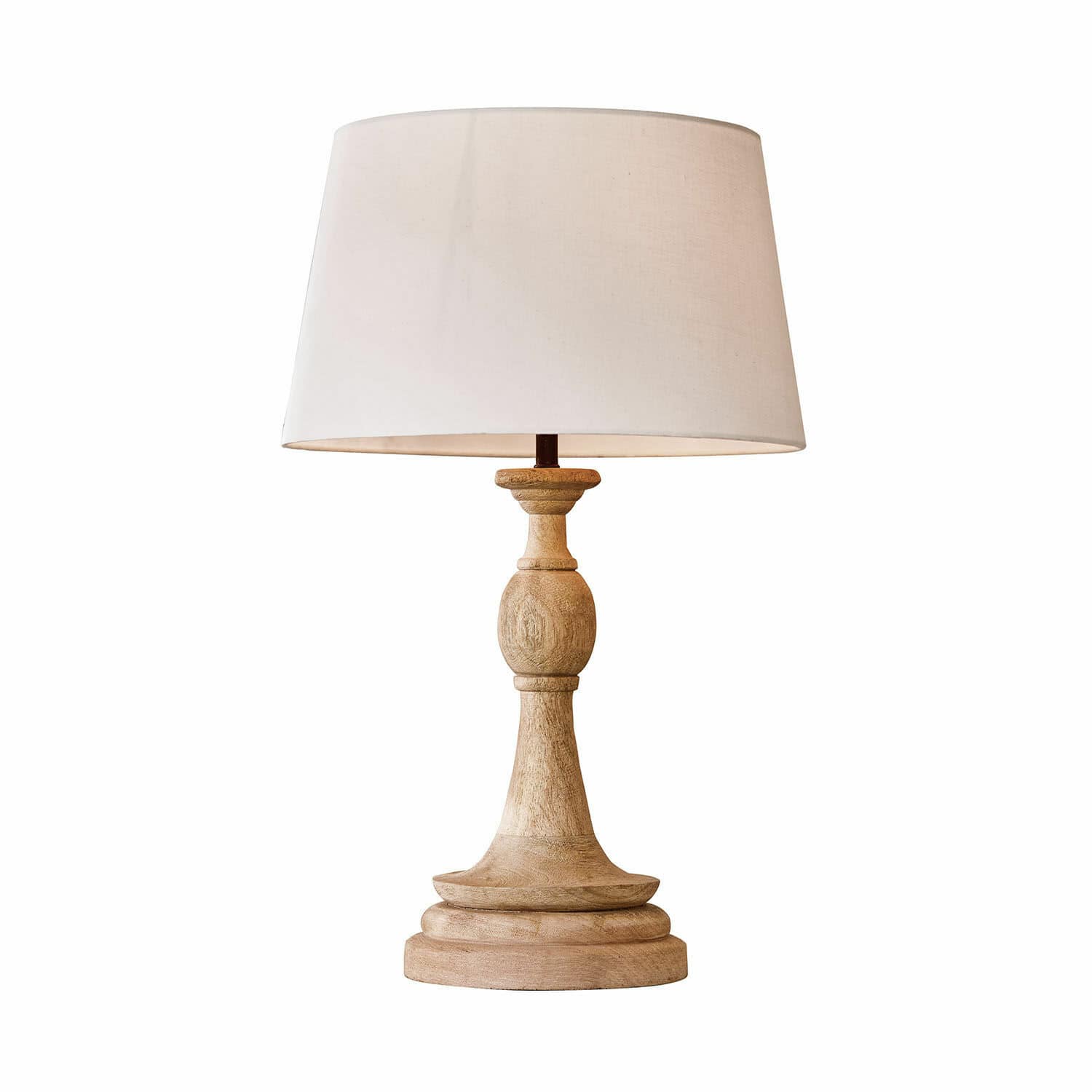 Tischlampe Dardilly Tischlampe mit Holzfuß und weißem Stoffschirm, dekorative Wohnraumbeleuchtung