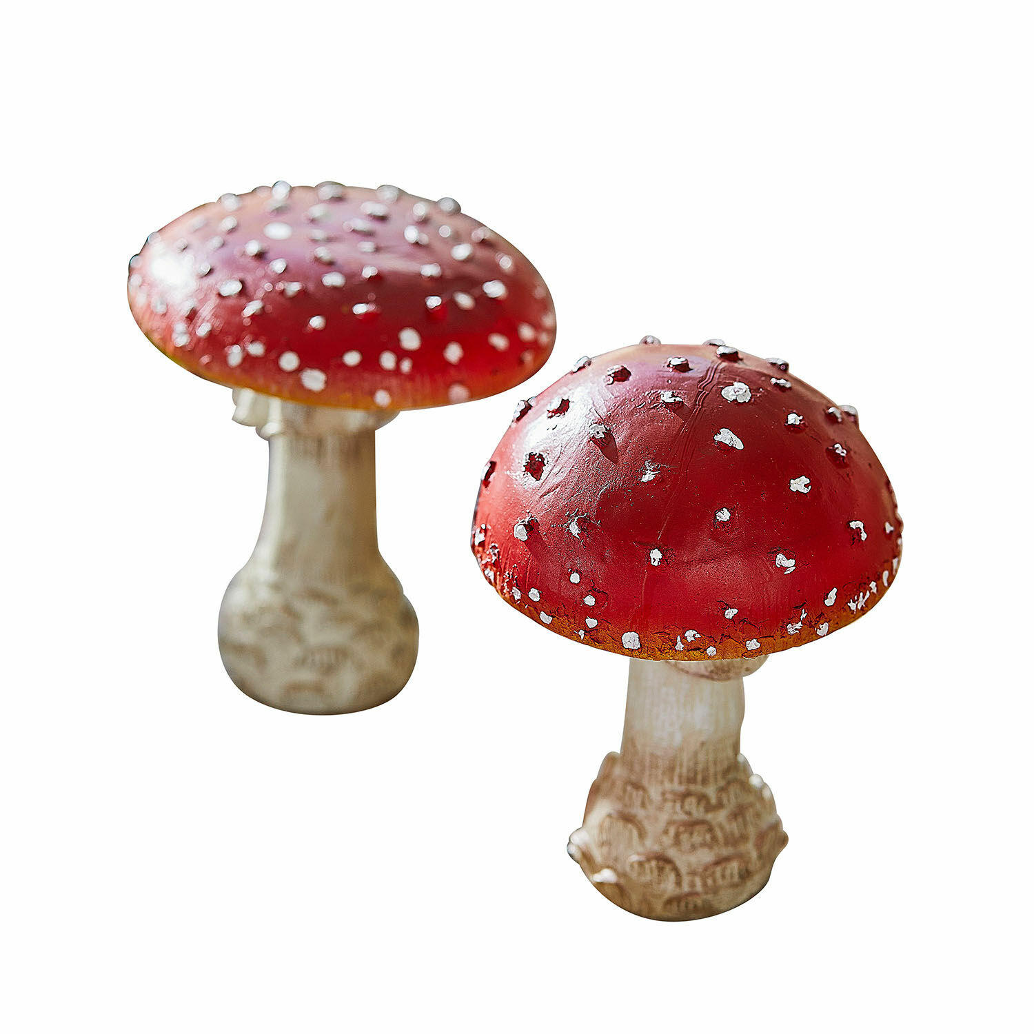 Deko-Pilz 2er Set Quintelle Dekorative rote Fliegenpilze mit weißen Punkten für Wohn- und Gartendekoration