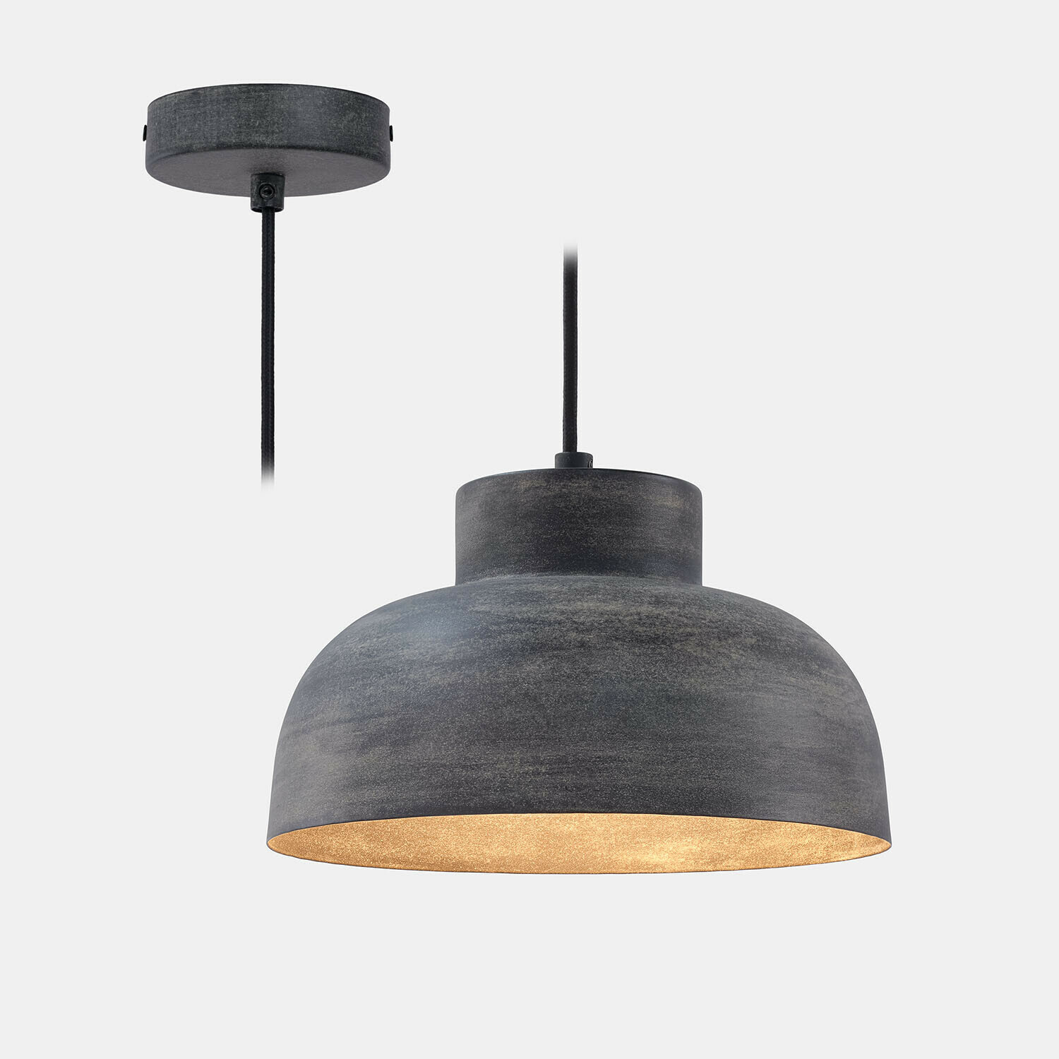 Hängelampe Soleil de Minuit Hängelampe aus dunkelgrauem Metall mit warmem Licht, modernes Design für Wohnräume