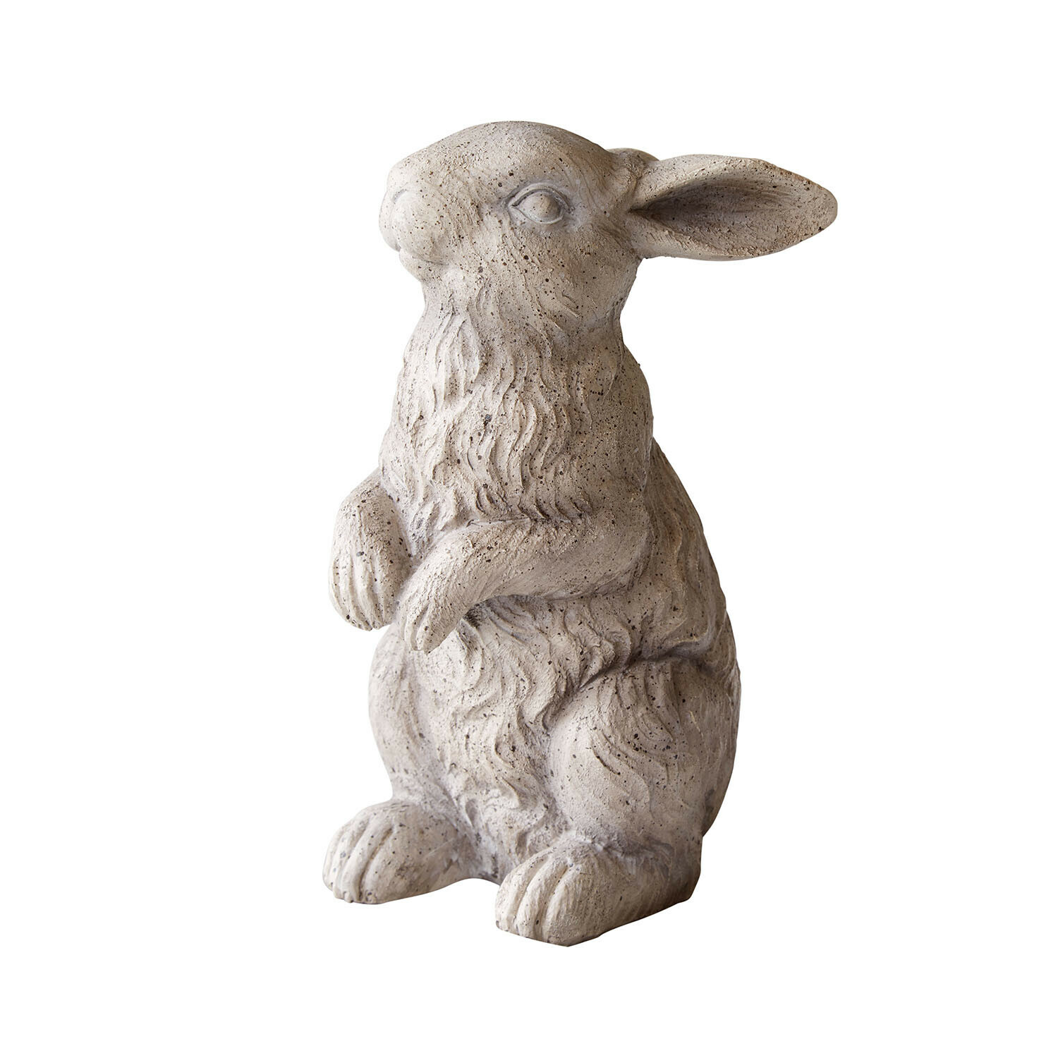 Hasenfigur aus hellem Stein mit detaillierter Struktur, dekorativ für Garten oder Zuhause