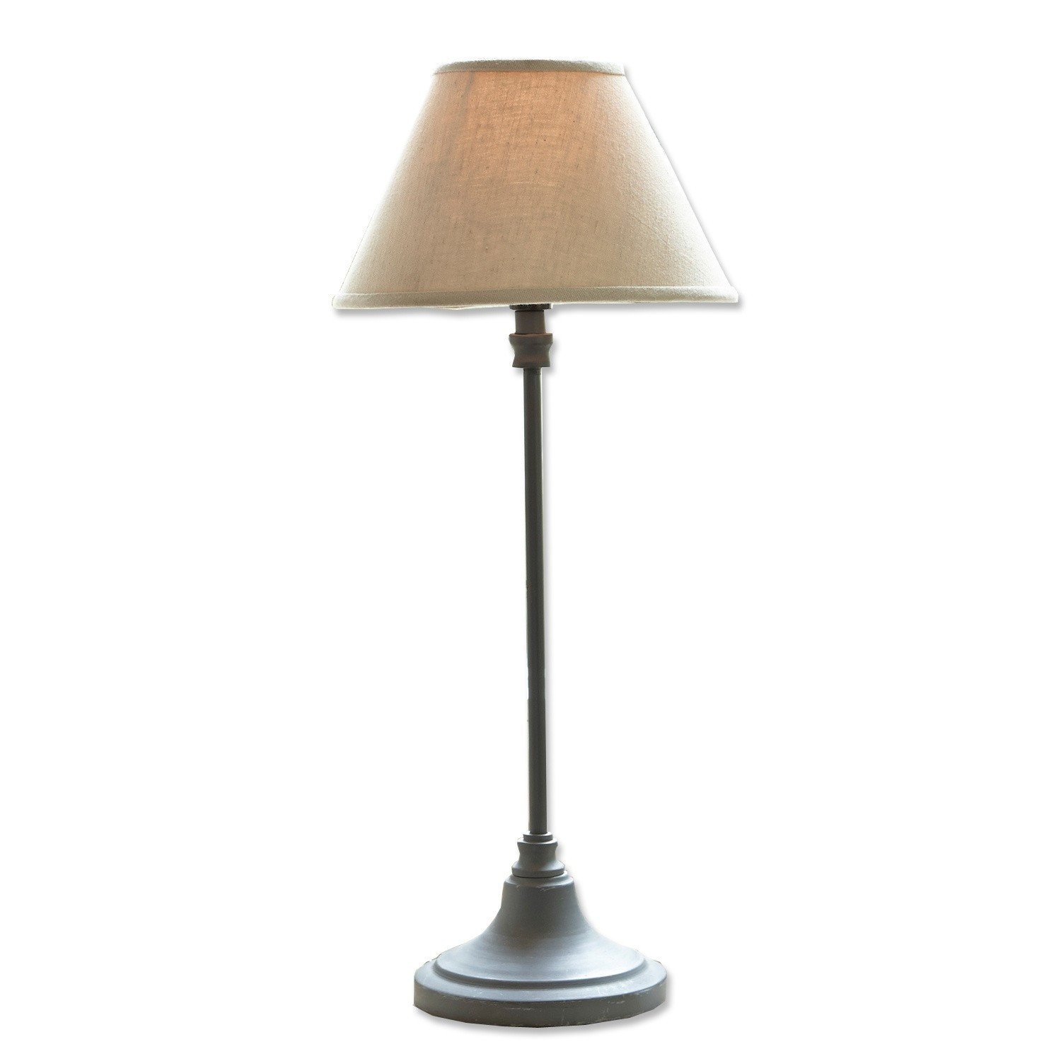 Tischlampe Swindon Klassische Tischlampe mit Metallfuß und beigem Lampenschirm für Wohnzimmer