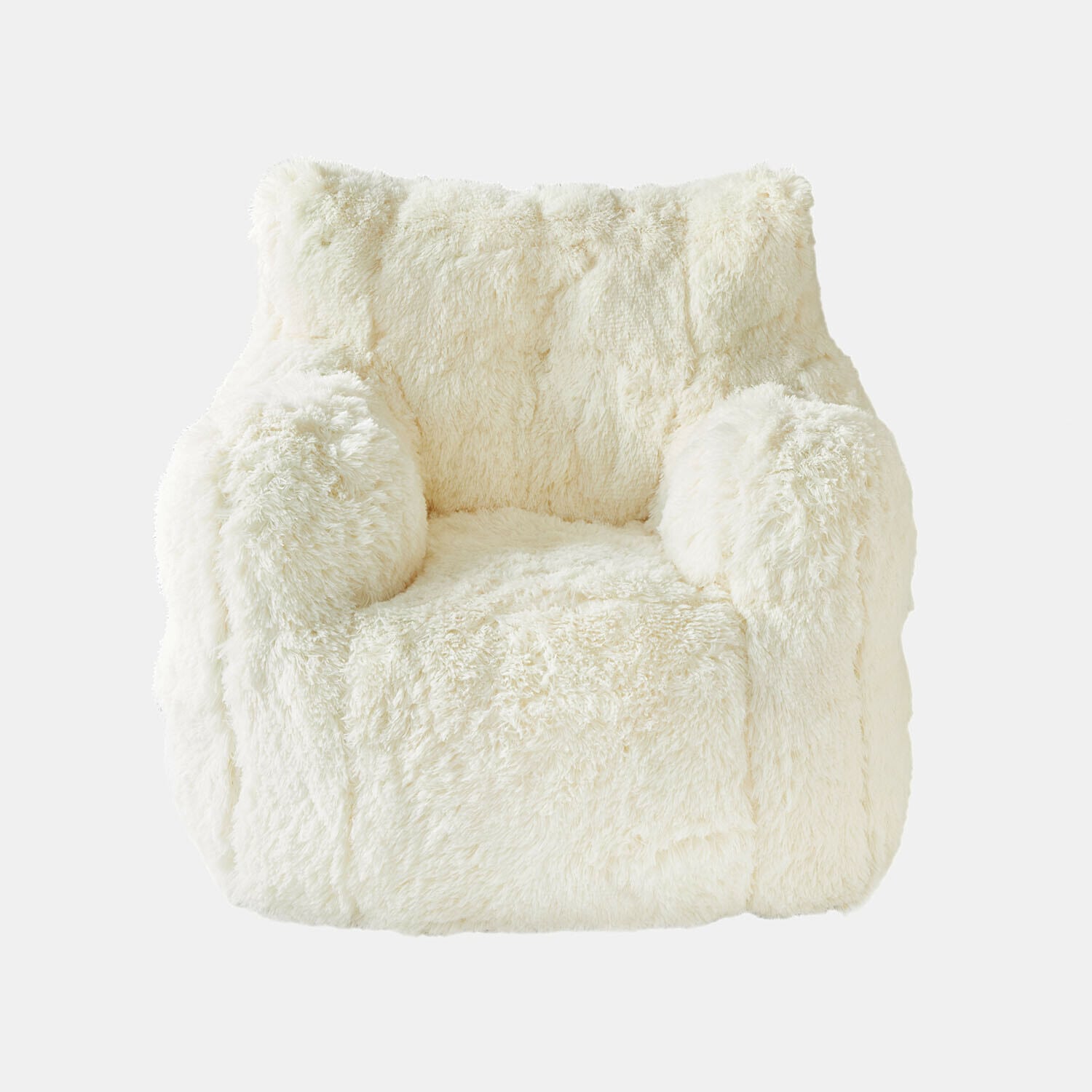 Kindersessel Tufflee Weicher Sessel aus weißem Kunstfell, ideal für gemütliche Räume, bequemer und stylischer Möbelstück