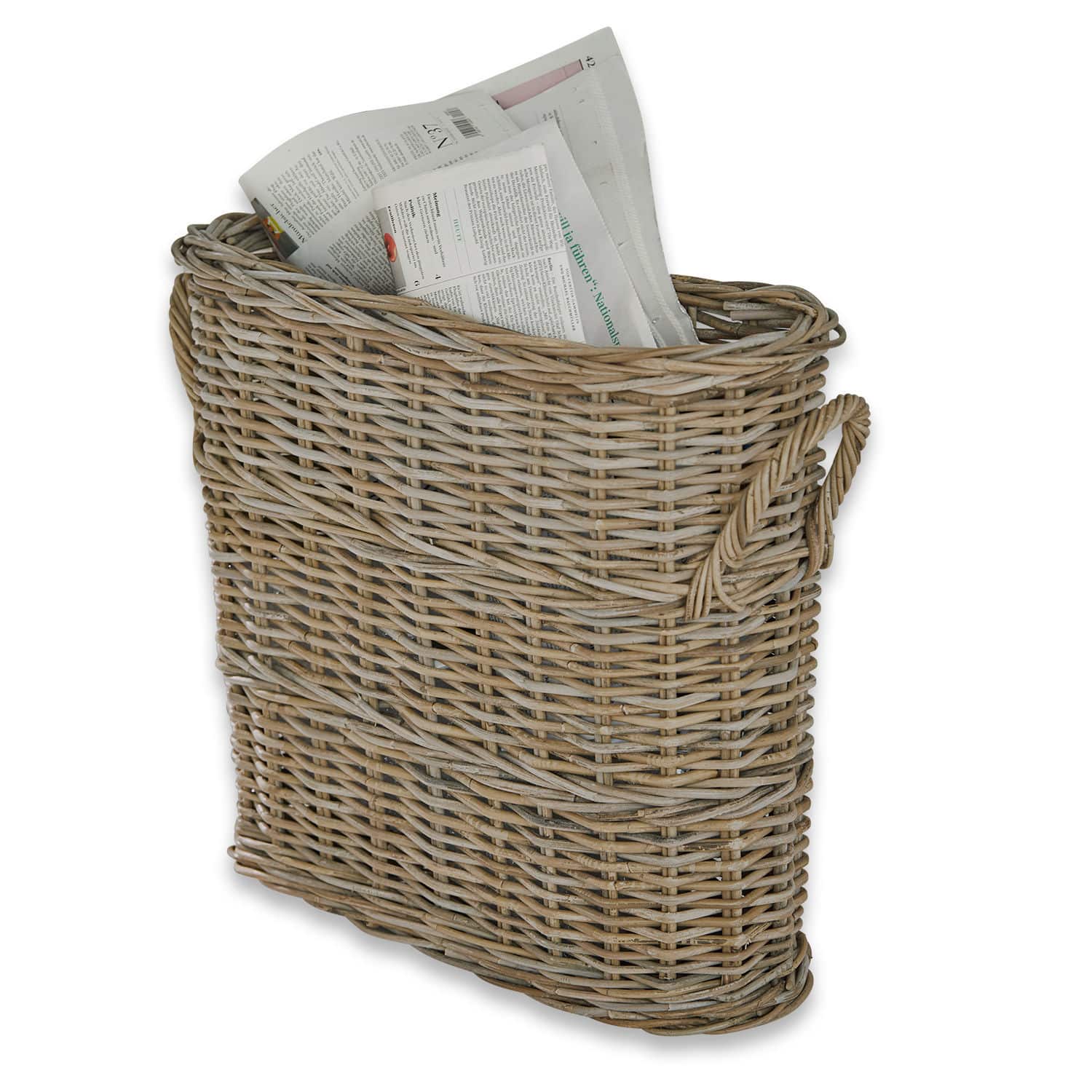 Korb Numenar Zeitungskorb aus natürlichem Rattan, praktischer Aufbewahrungskorb für Zuhause