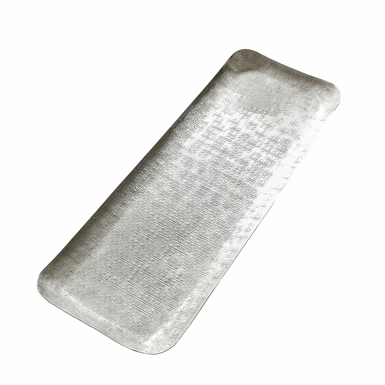 Rechteckiges Tablett Lodine in antiksilber mit feinem Muster, dekoratives Metall-Accessoire
