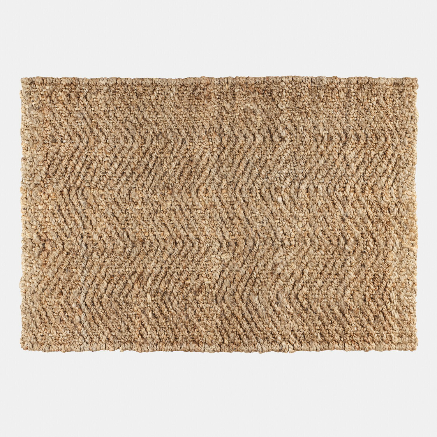 Badematte Daoukro Jute-Teppich in Naturfarbe mit geometrischem Muster, nachhaltiges und robustes Wohnaccessoire