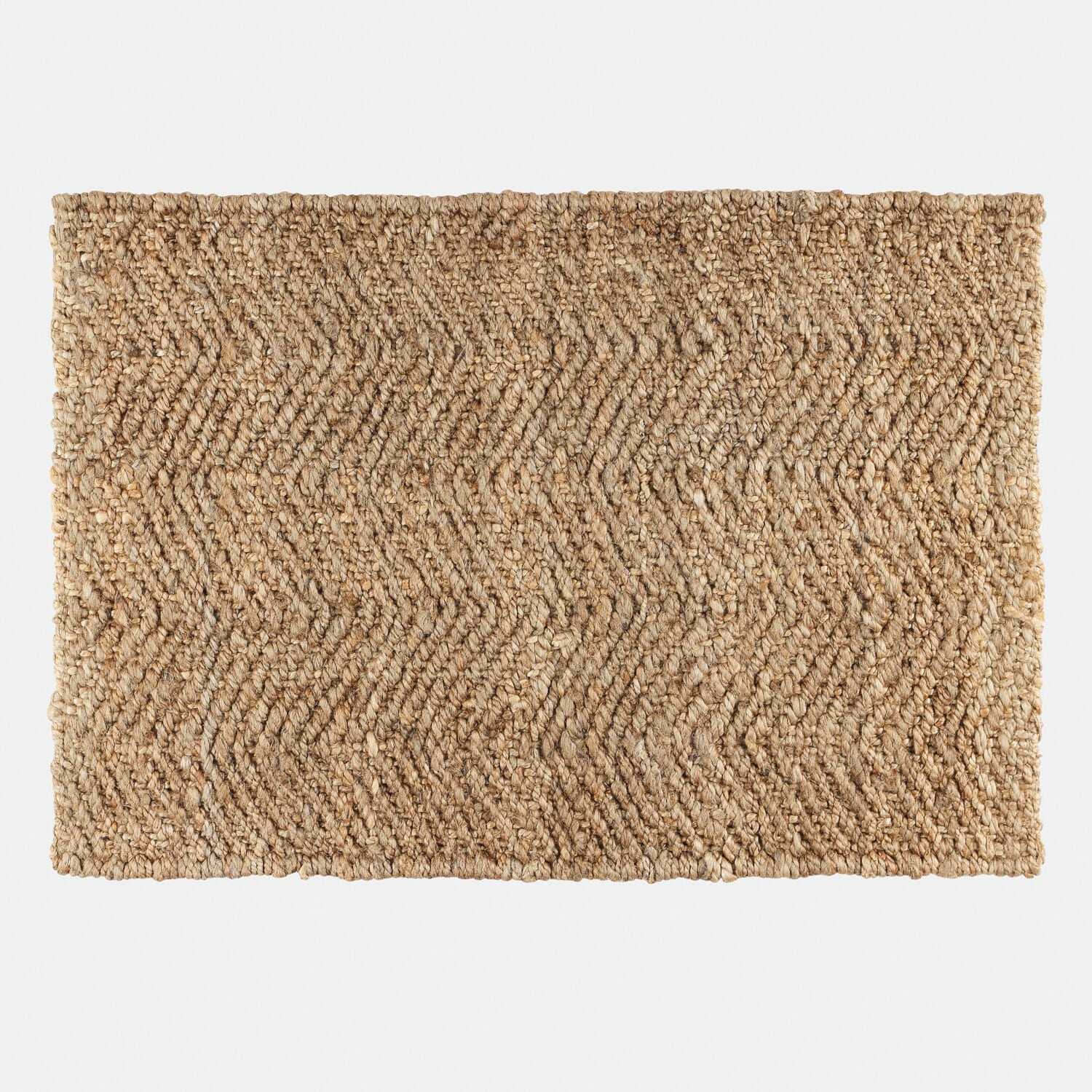 Badematte Daoukro Jute-Teppich in Naturfarbe mit geometrischem Muster, nachhaltiges und robustes Wohnaccessoire