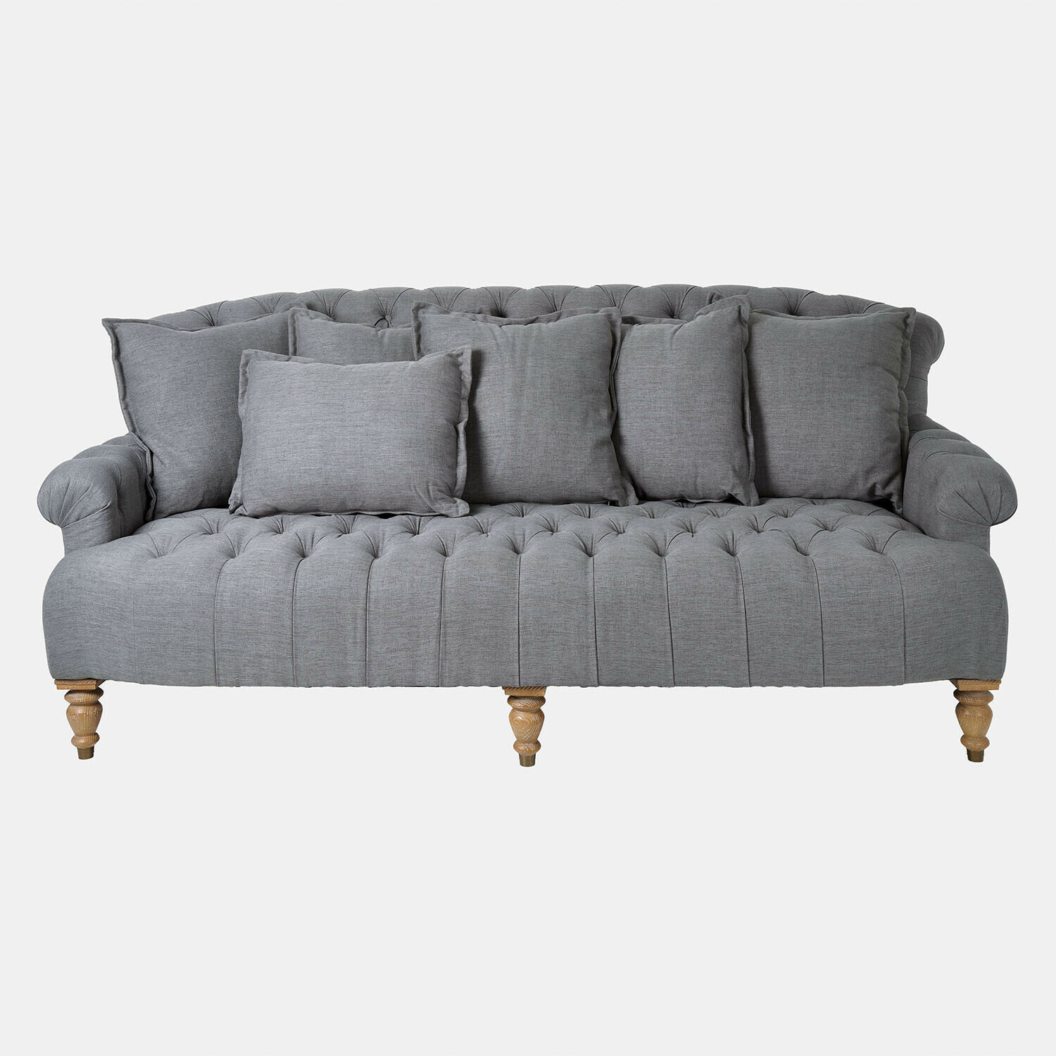 anthrazit Grau gepolstertes Springfield Village Sofa mit Steppung und Holzbeinen, elegantes Wohnzimmermöbel