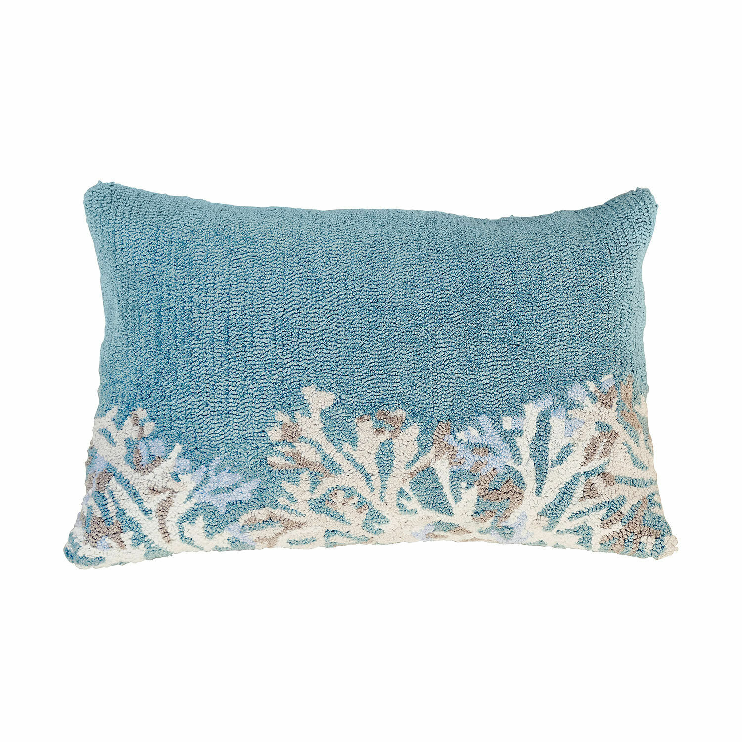 In- & Outdoorkissenhülle Dorlancourt Rechteckiges blaues Kissen aus weichem Material mit Korallenmuster, dekoratives Wohnaccessoire