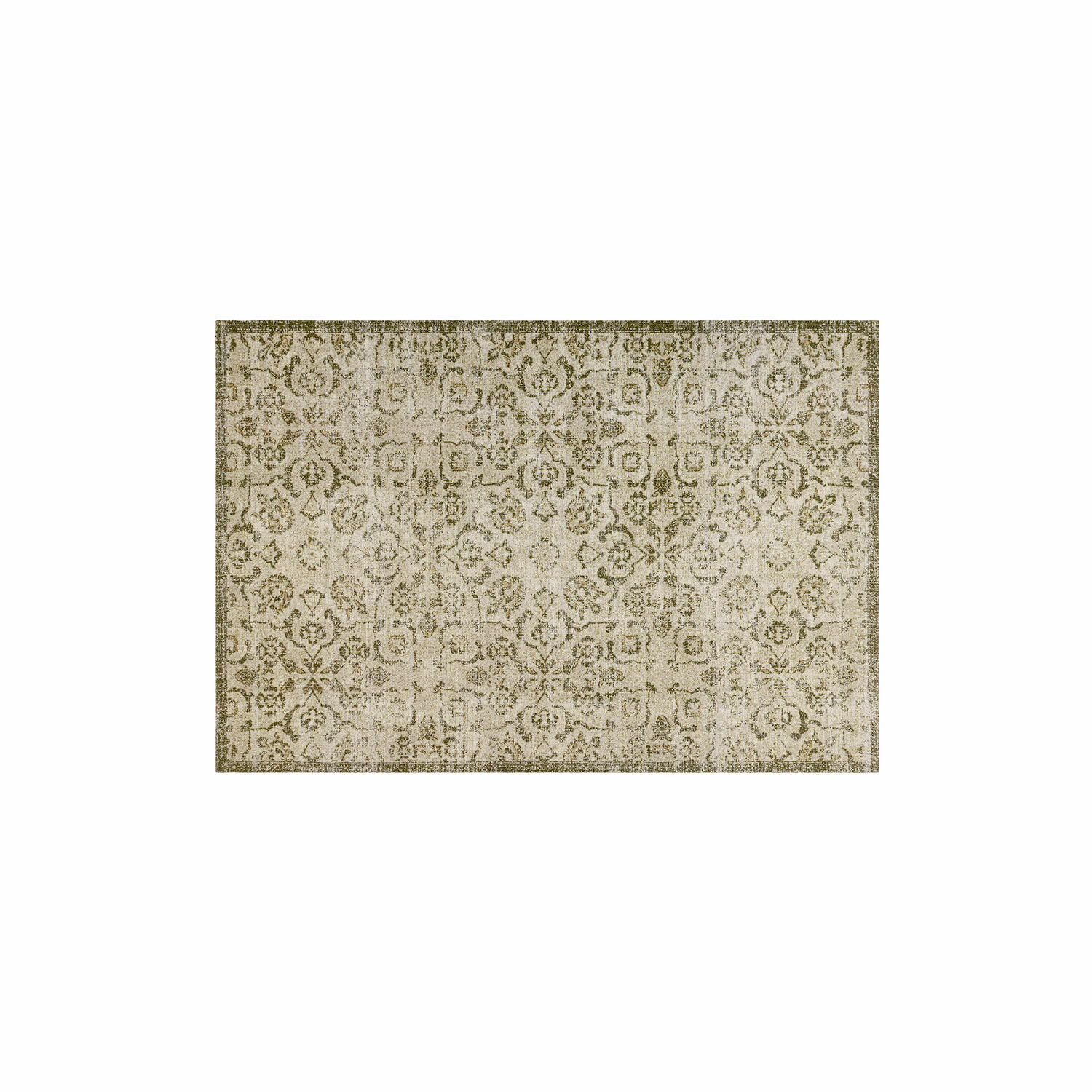 Teppich Calperino Vintage Teppich mit beigem und grünem Muster, weiches Material für stilvolle Raumgestaltung