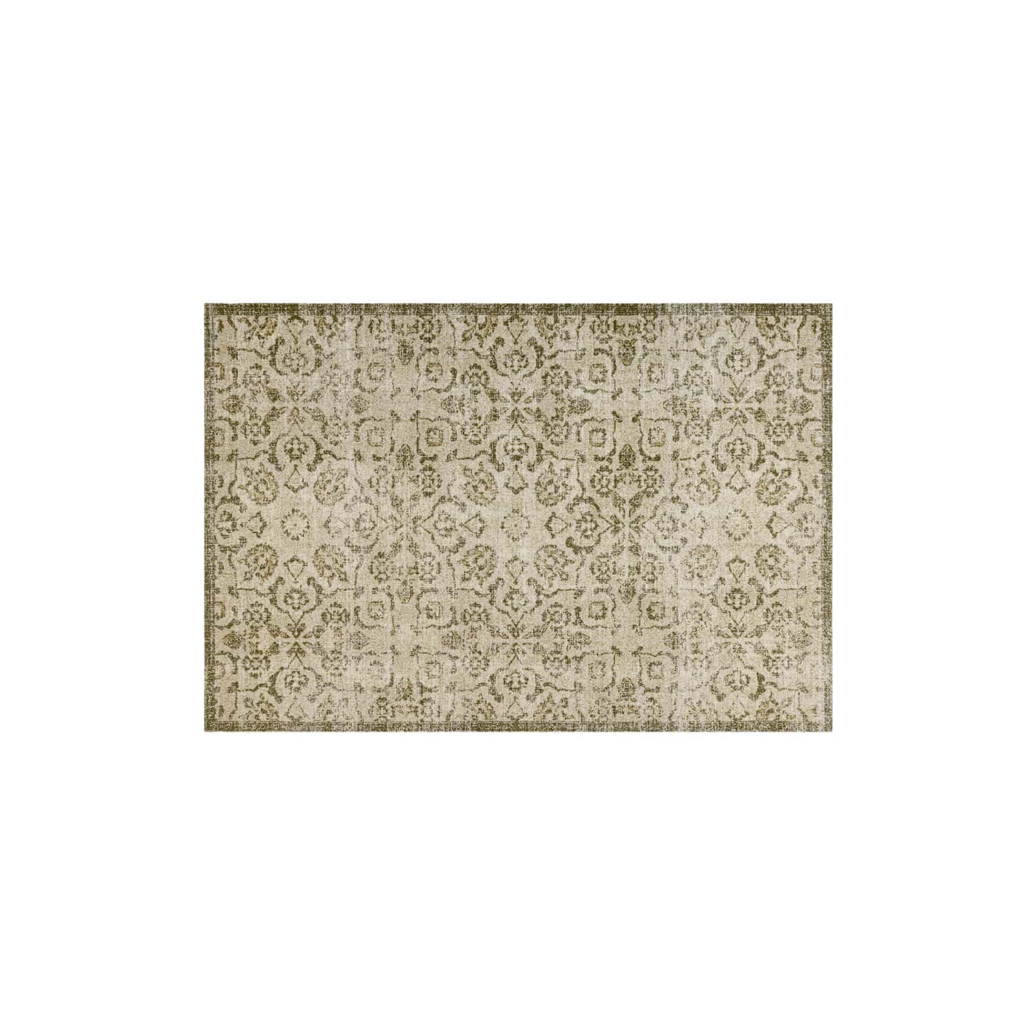 Teppich Calperino Vintage Teppich mit beigem und grünem Muster, weiches Material für stilvolle Raumgestaltung