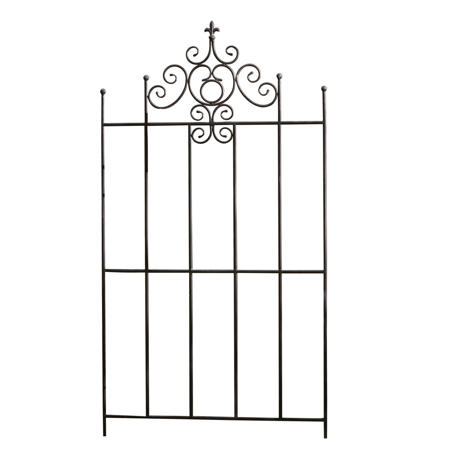 Rankgitter Sampigny Schwarzes Metall-Gartengitter mit dekorativen Verzierungen, ideal für Garten und Haus