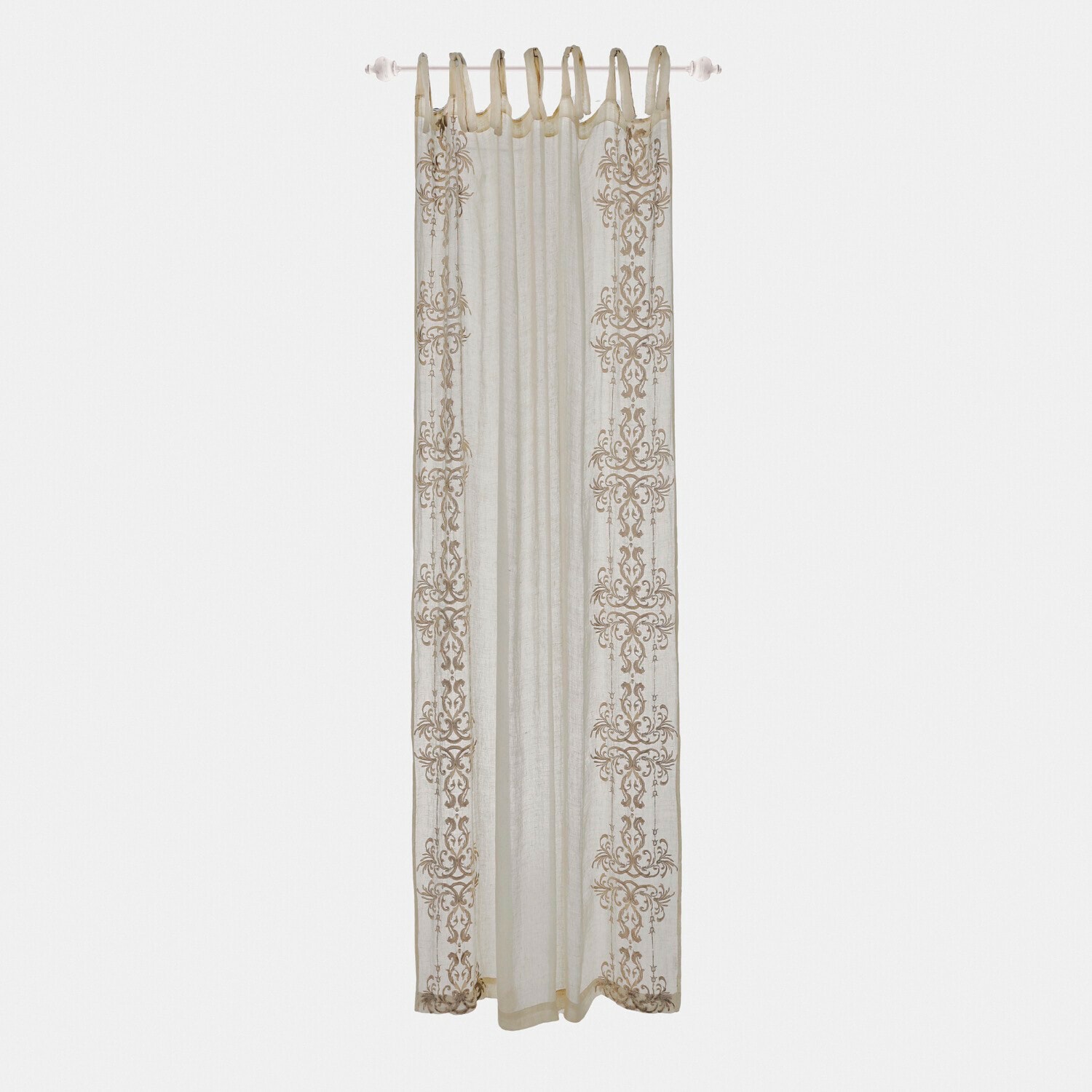 Gardine Damienie Beige Gardine aus leichtem Stoff mit besticktem Muster, dekorativer Fensterschmuck