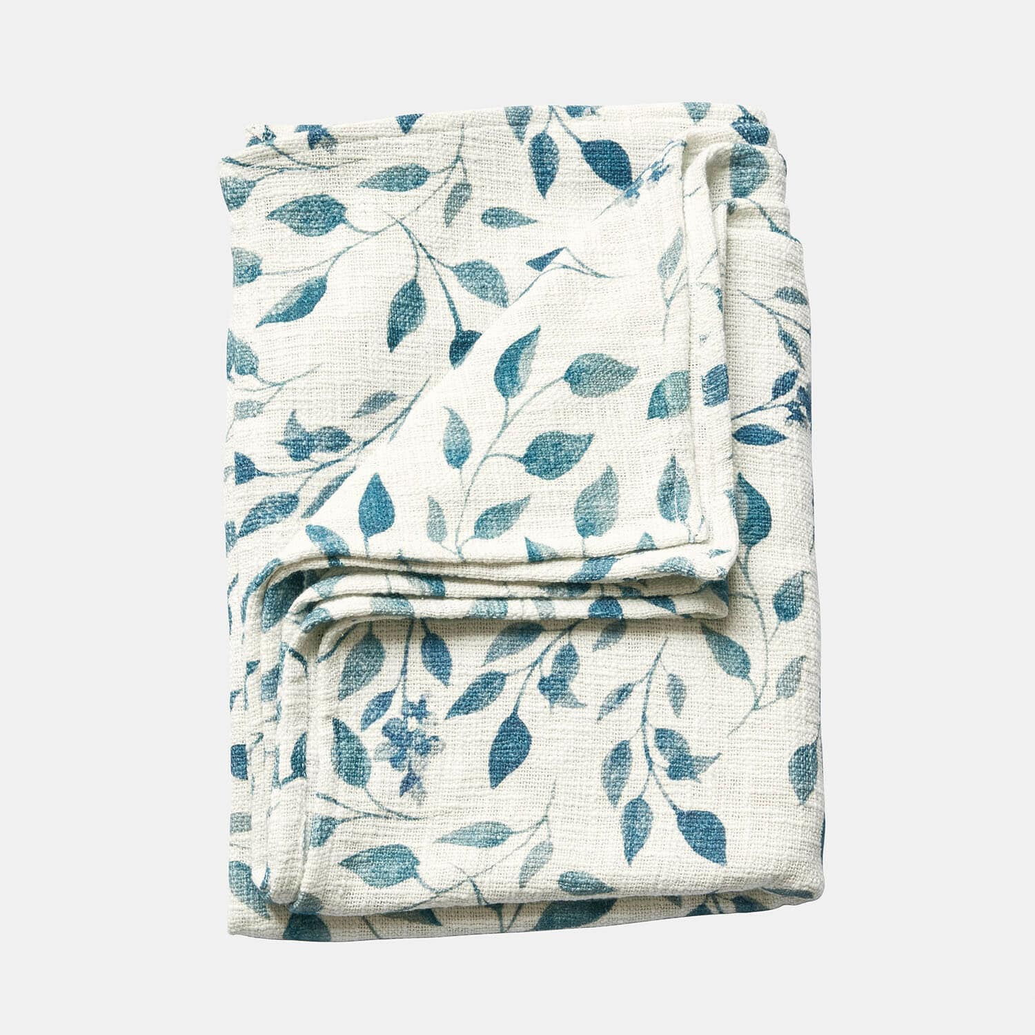 Plaid Ocevara Gefaltete weiße Decke mit blauem Blattmuster, weiches Material, dekorativer Heimtextilartikel