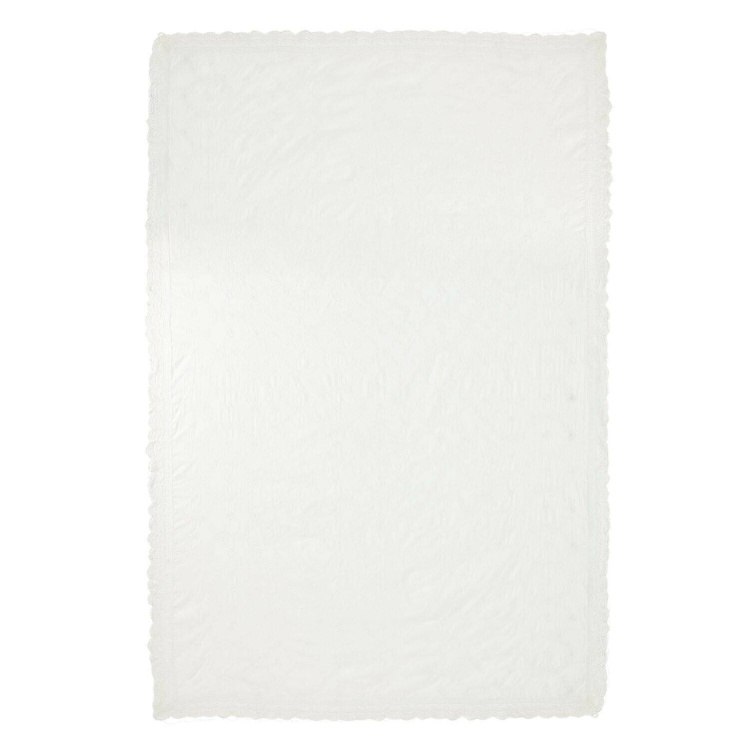 Tischdecke Valek Weißer Tischläufer mit feiner Spitzenkante aus weichem Material, elegante Tischdekoration
