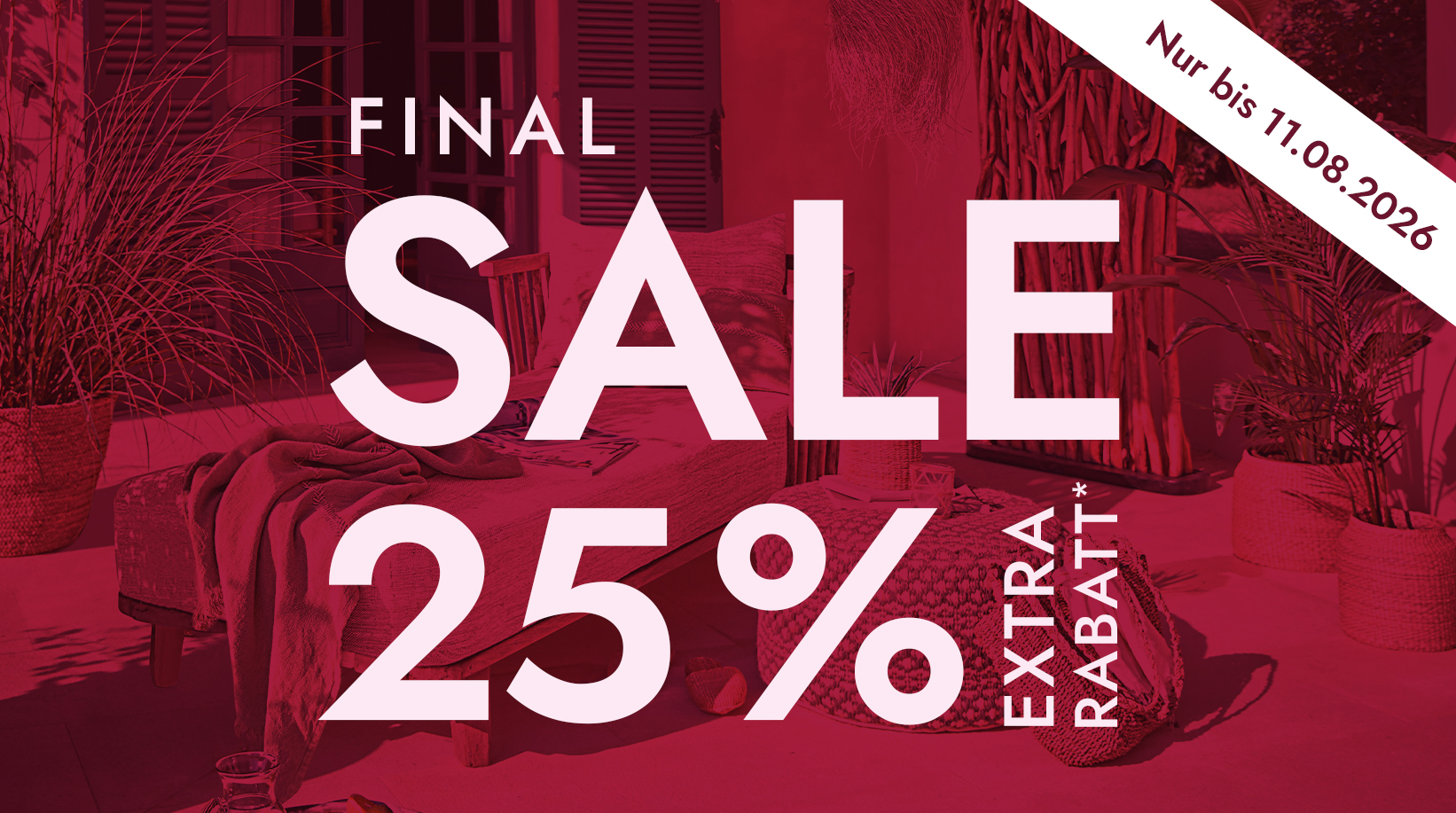 Final Sale 25% Rabatt auf Möbel und Wohnaccessoires aus natürlichen Materialien