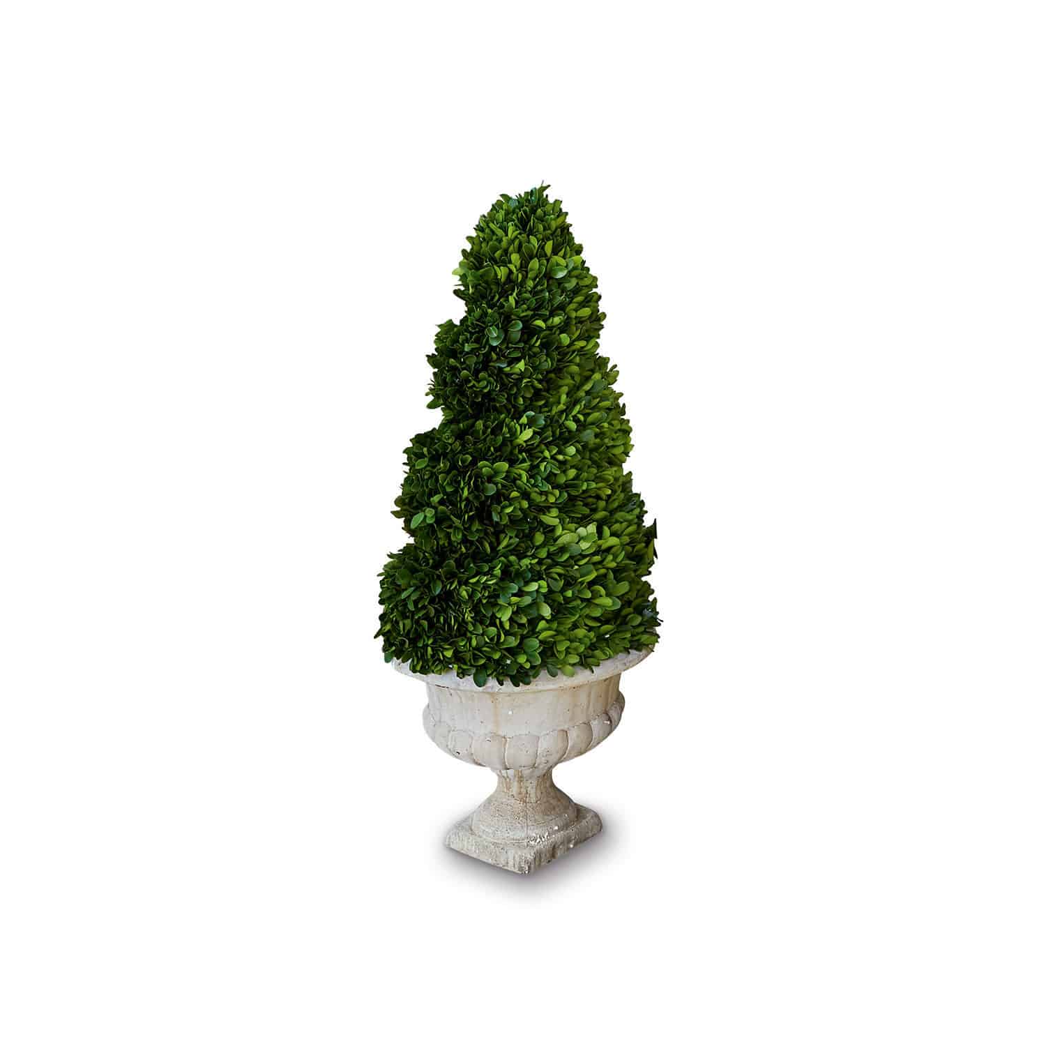 Deko-Baum Humbria Künstlicher Buchsbaum in weißem Steintopf als dekorativer Gartenschmuck für Terrasse