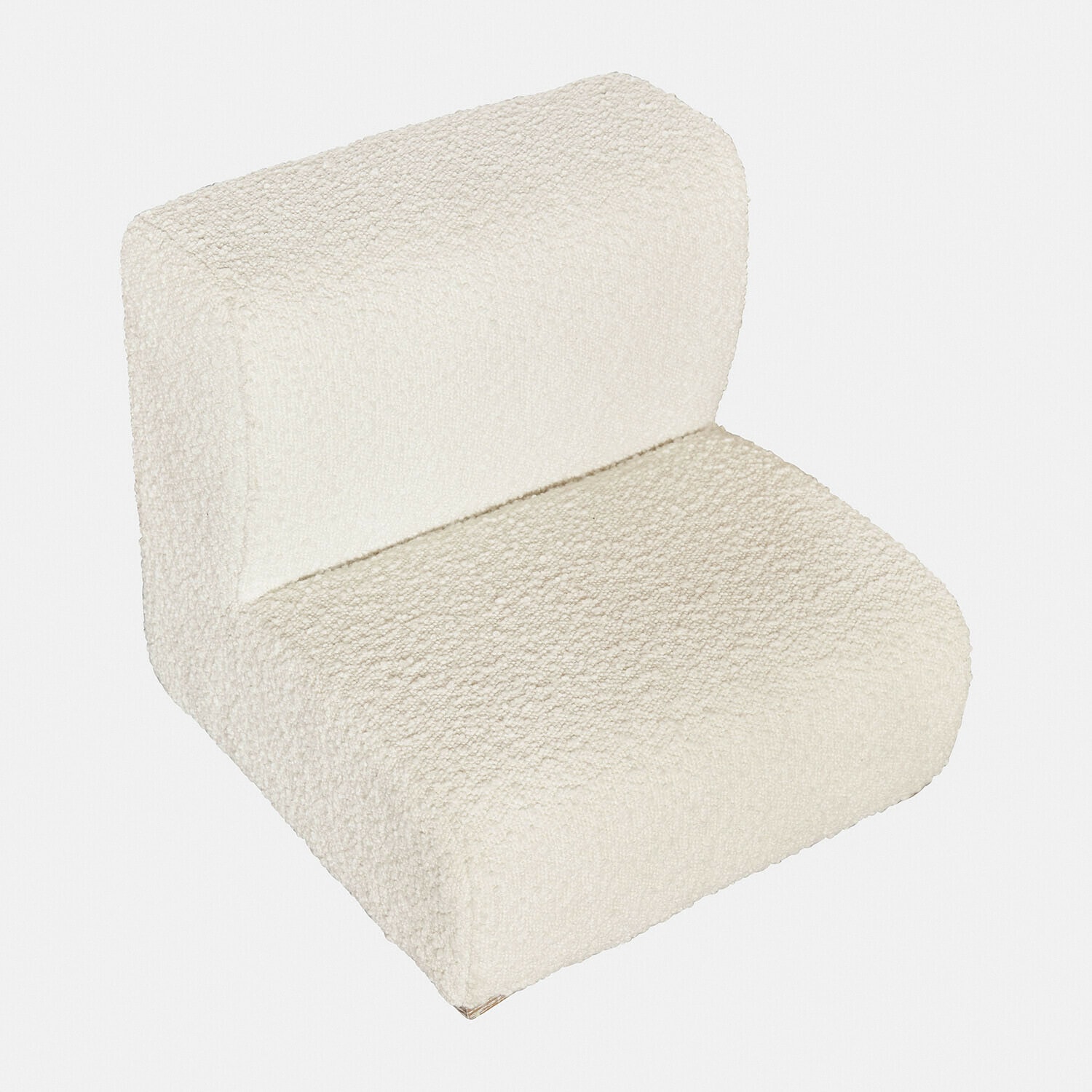 Weißer modulare Sessel aus weichem Bouclé-Stoff, modernes Design für Wohnzimmer