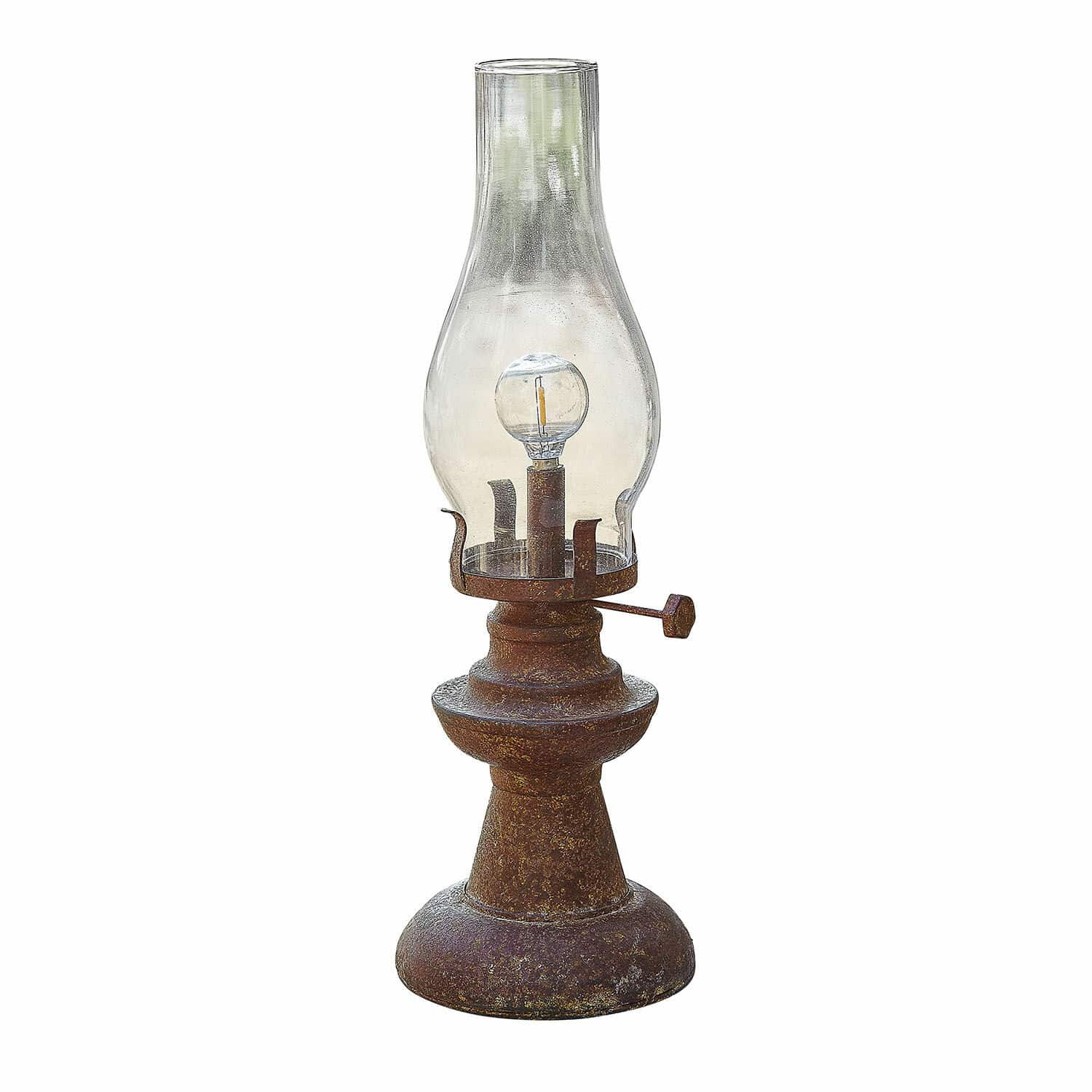 antikbraun Wiederaufladbare LED-Laterne Chexbres in antikbraun mit klarem Glas und rustikalem Design