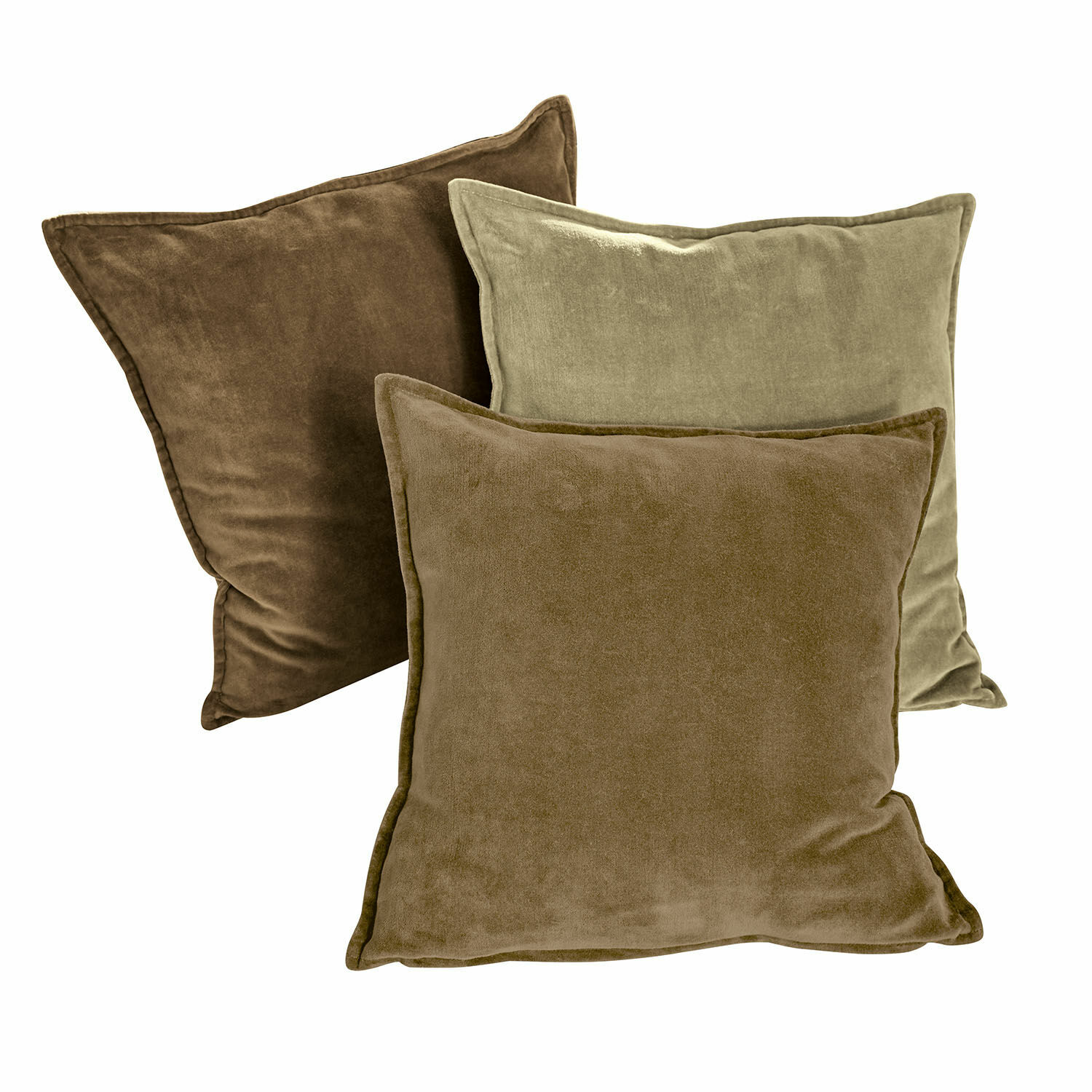 beige/braun 3er Set Kissenhüllen Lumeau aus weichem Material in Beige und Braun für Wohnraumdeko